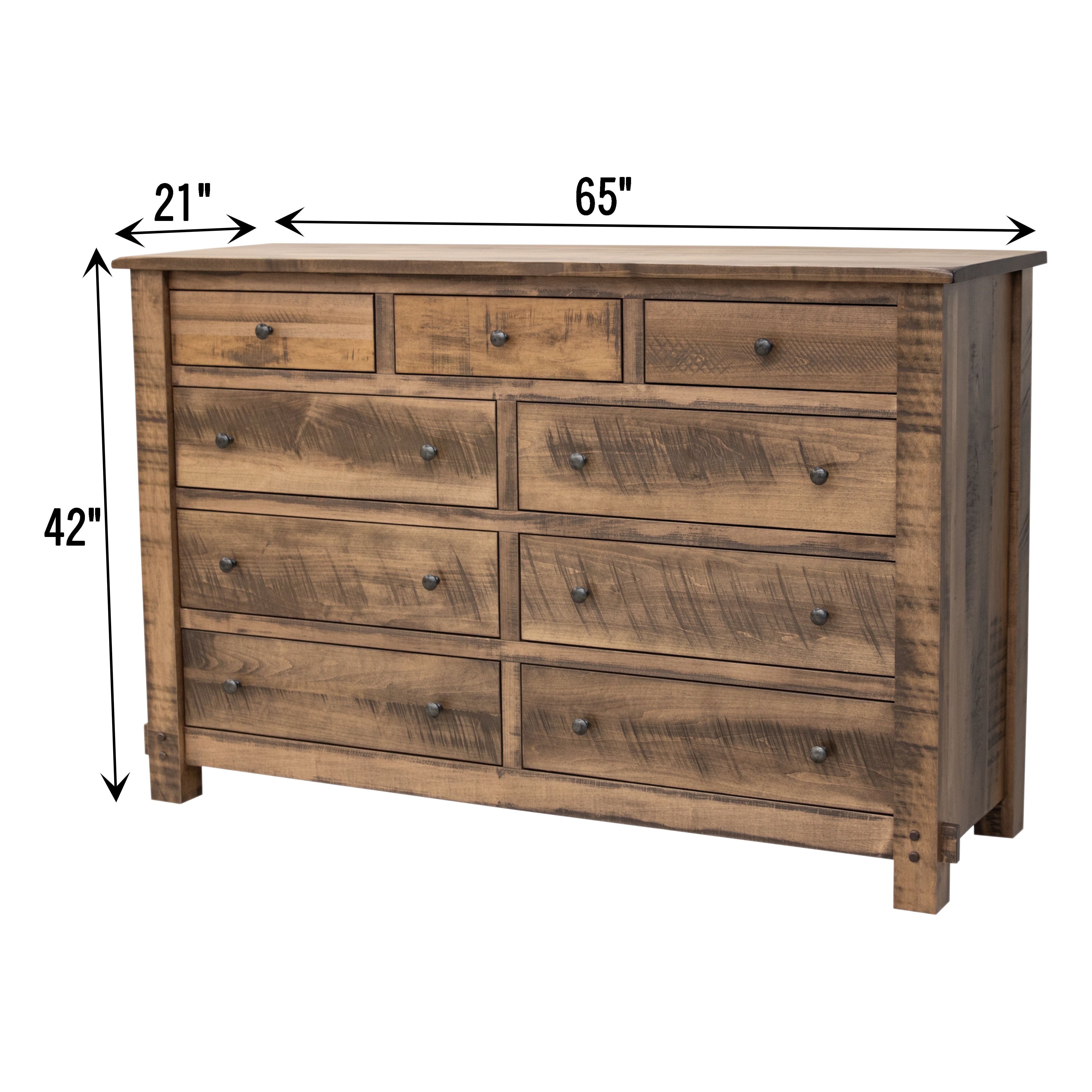 DCF Roughsawn 9-Drawer Tall Dresser
