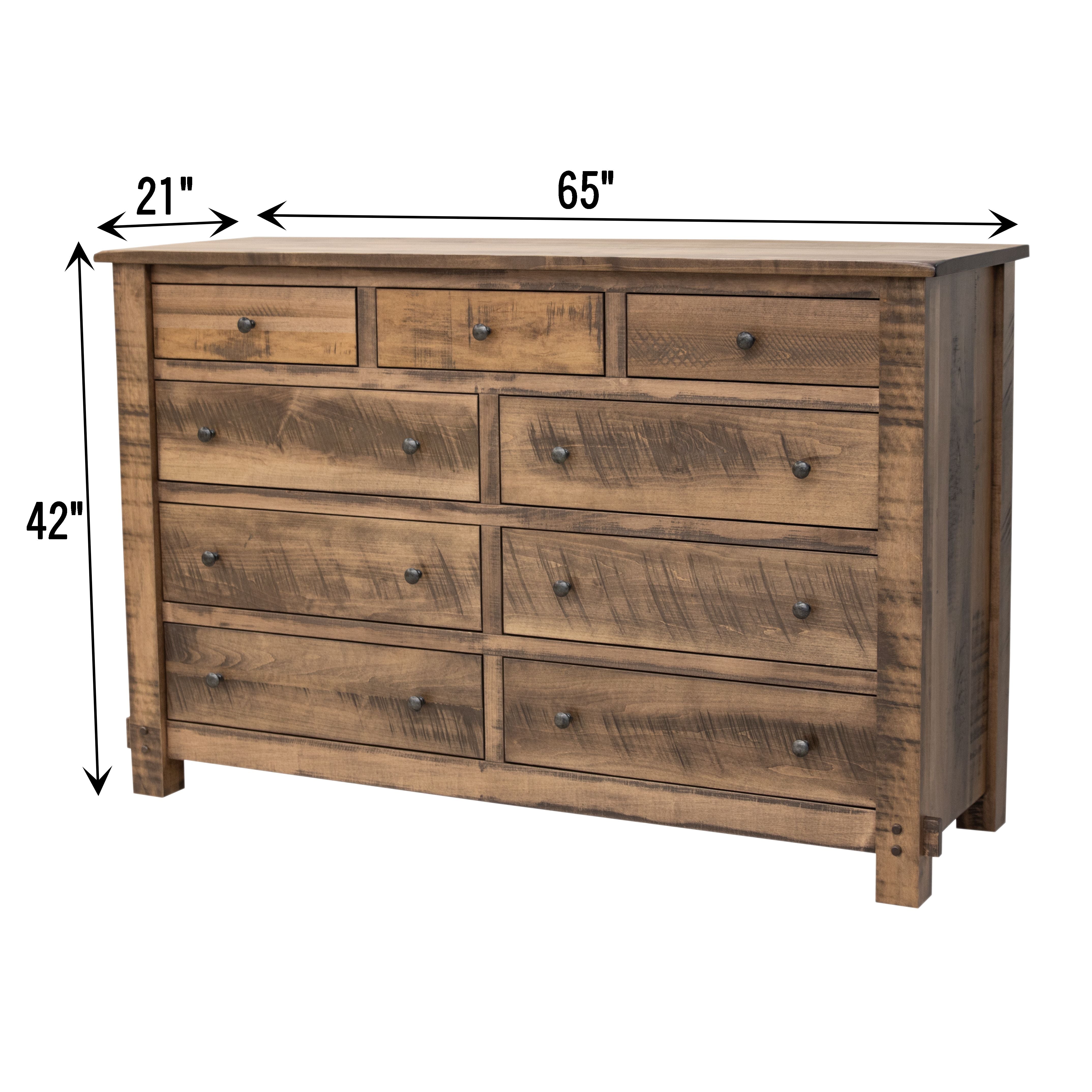 DCF Roughsawn 9-Drawer Tall Dresser