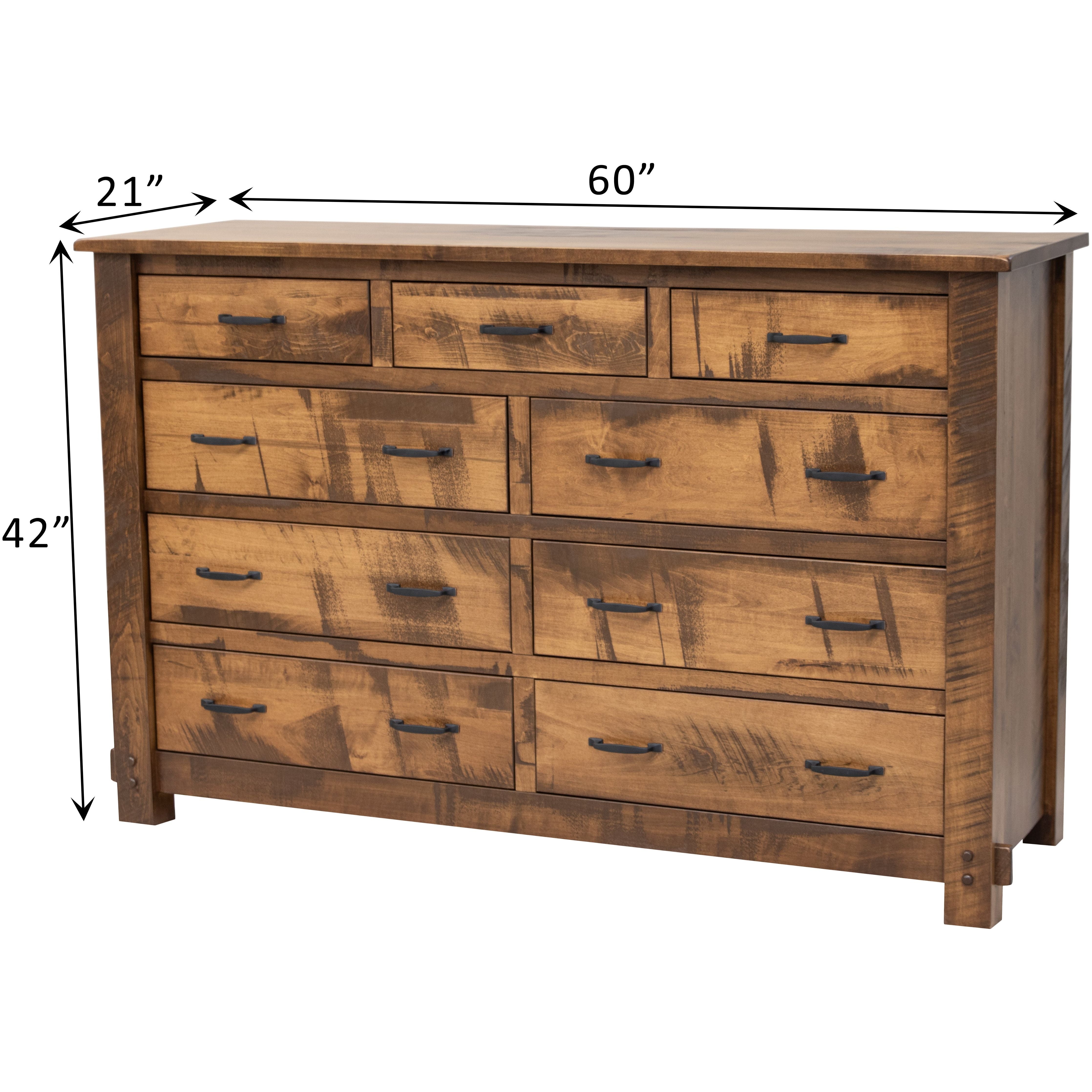 DCF Roughsawn 9-Drawer Tall Dresser