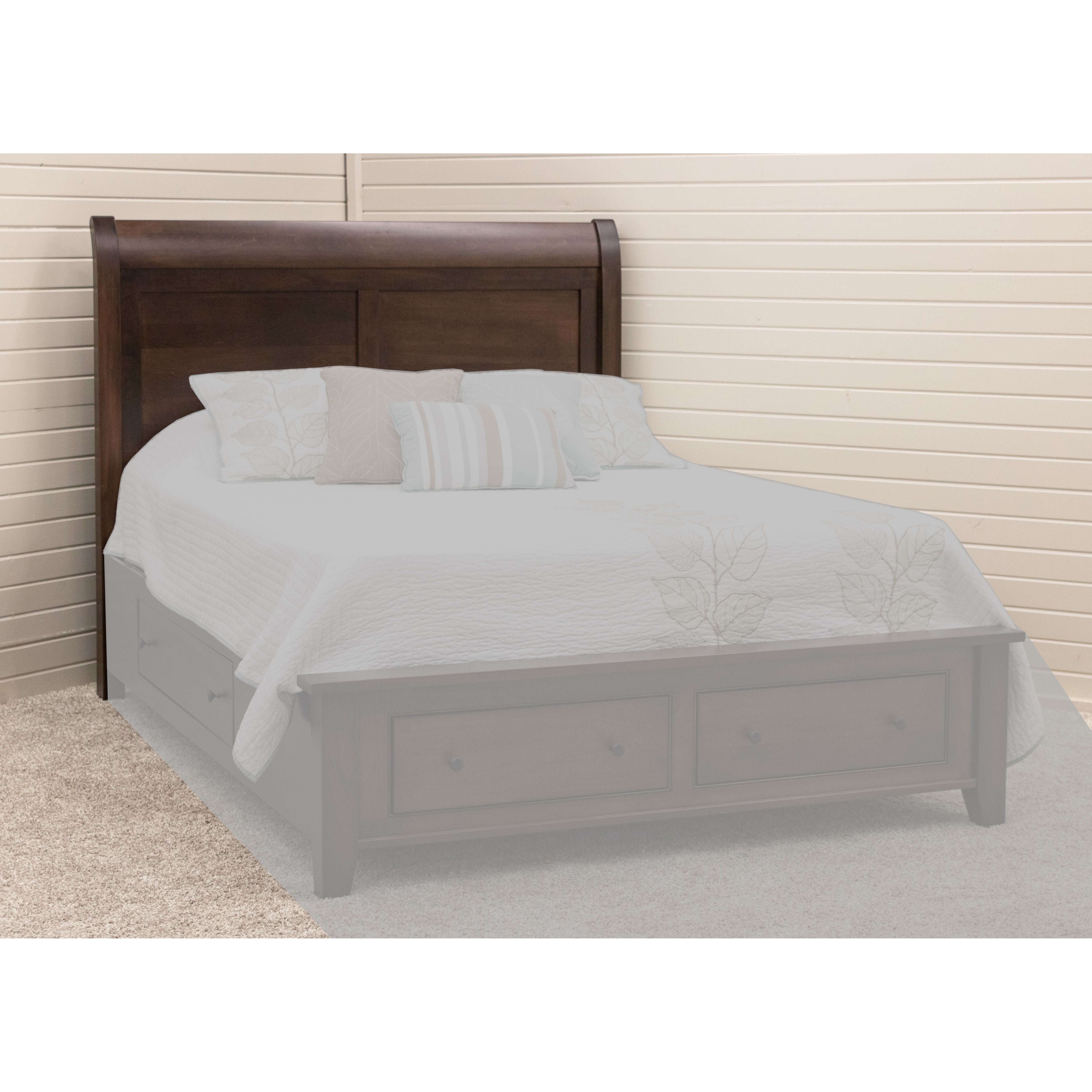 Denali Avondale Sleigh Queen Maple Wood Storage Platform Bed | BV