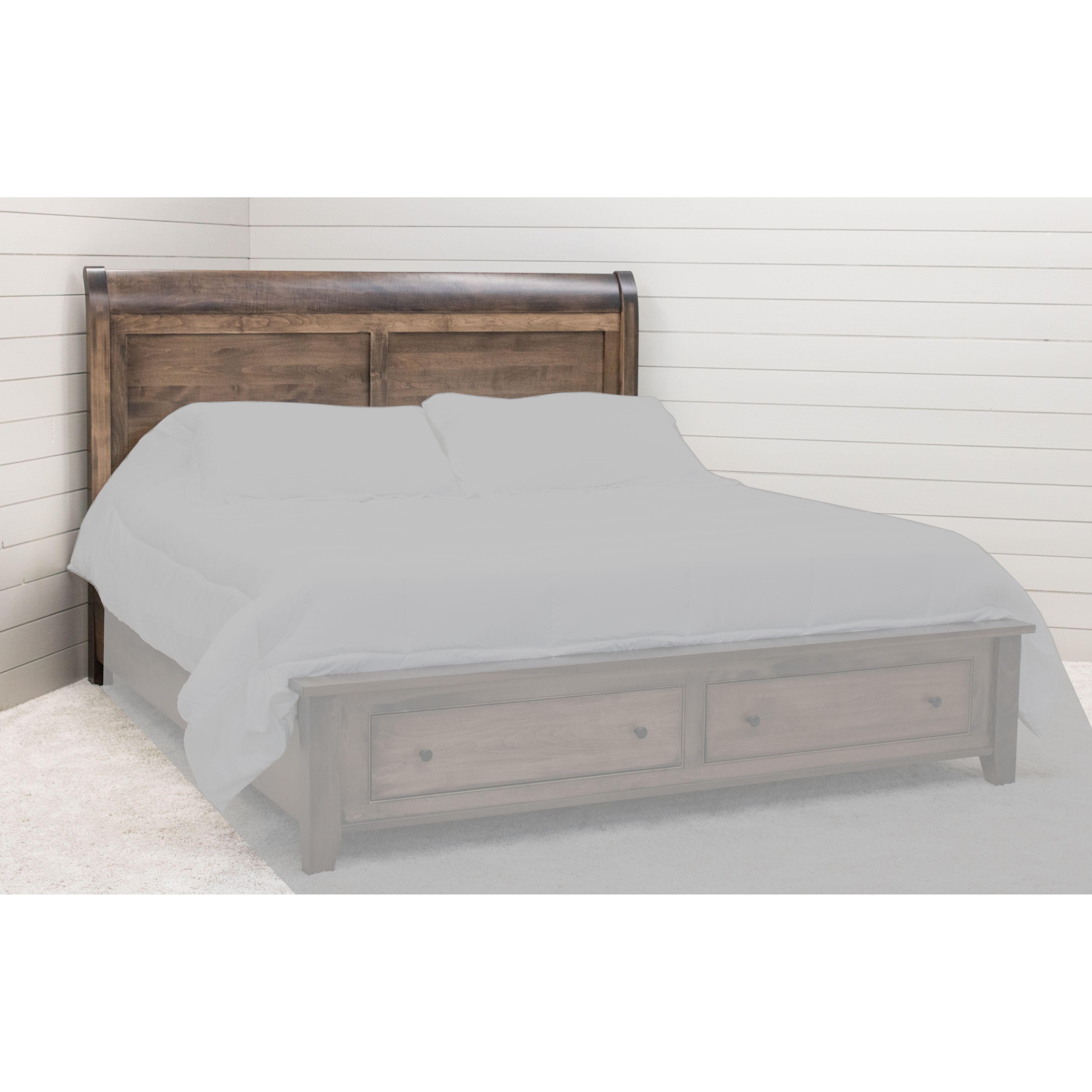 Denali Avondale Sleigh Full Maple Wood Storage Platform Bed | CO