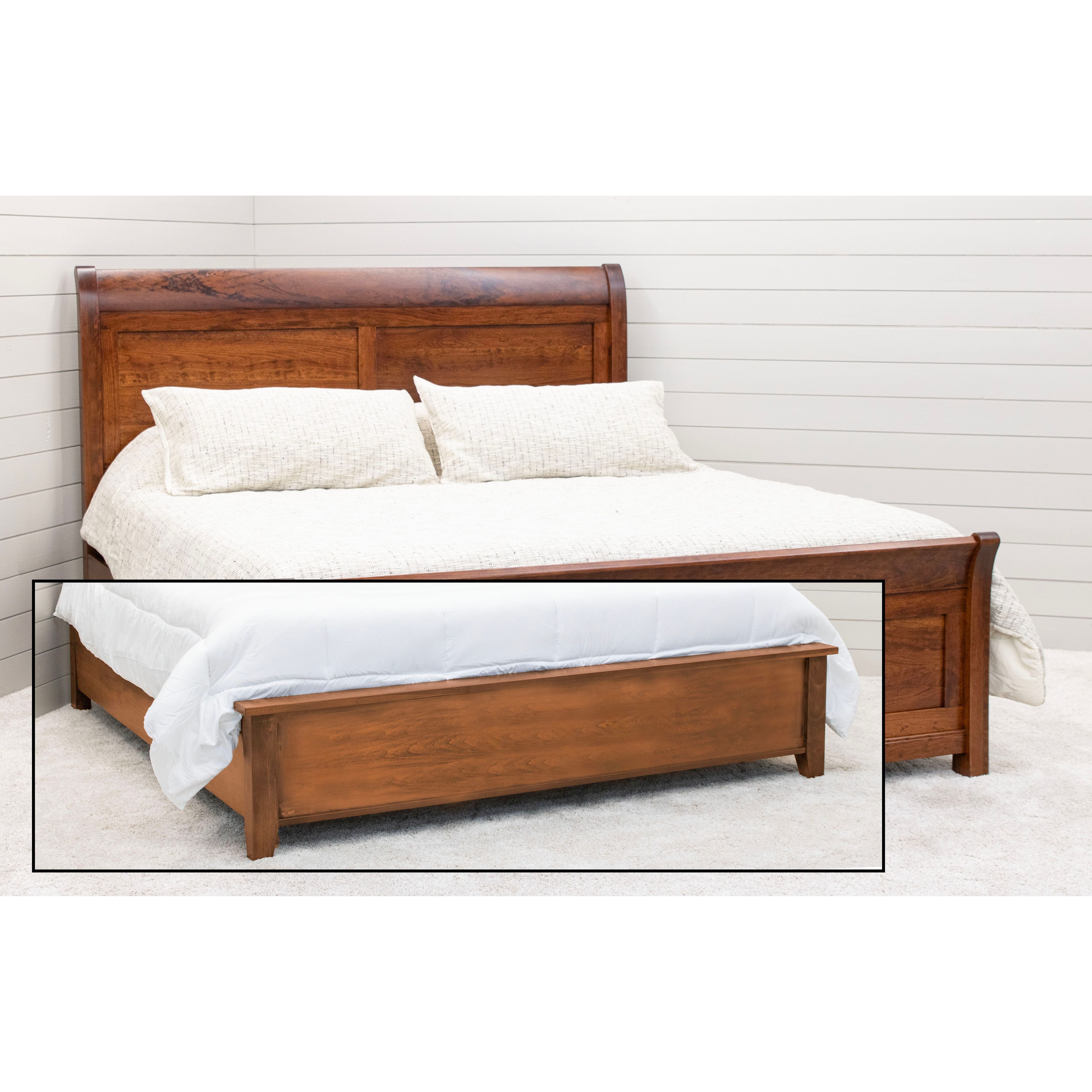 Denali Avondale Sleigh King Cherry Wood Storage Platform Bed | MC