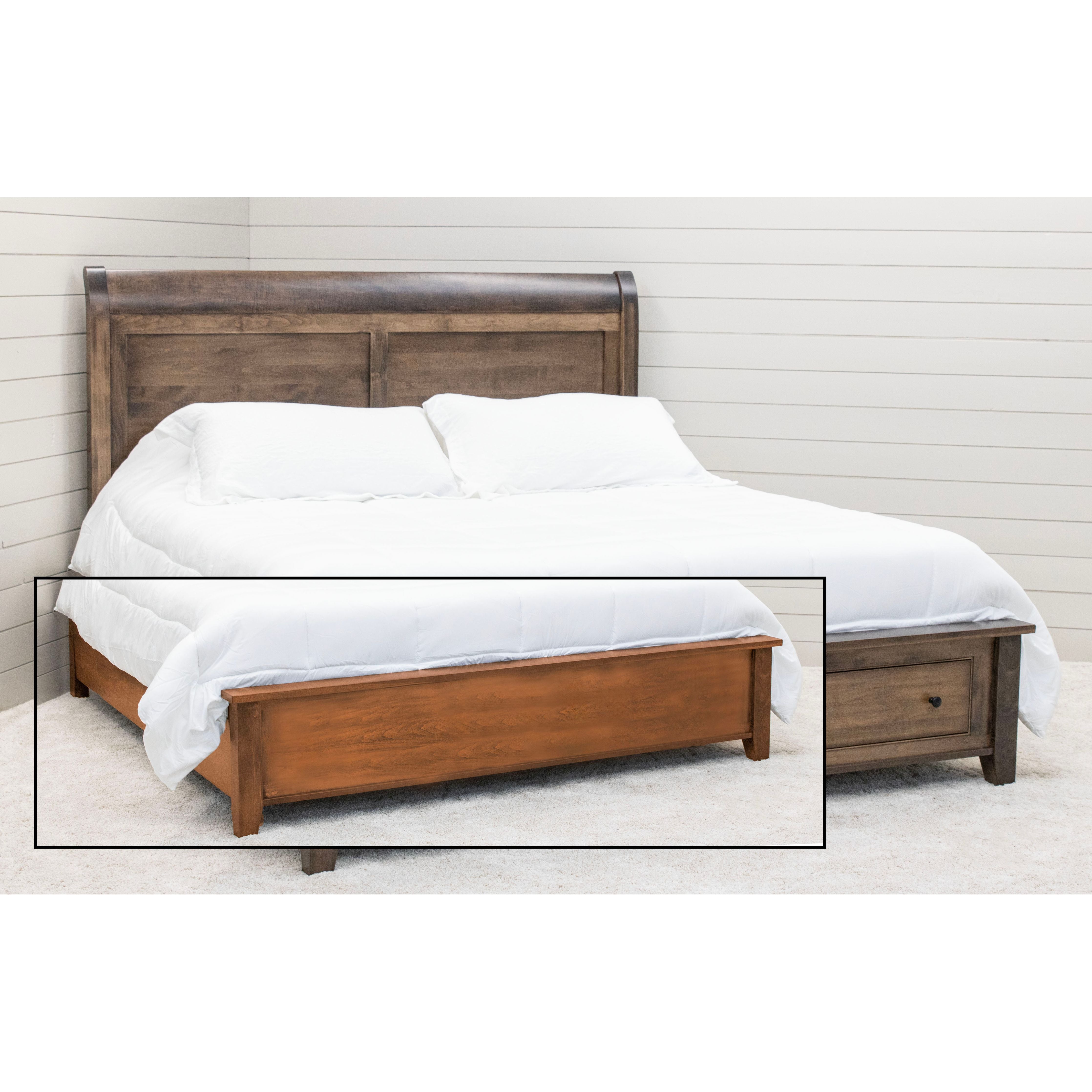 Denali Avondale Sleigh Full Maple Wood Storage Platform Bed | CO