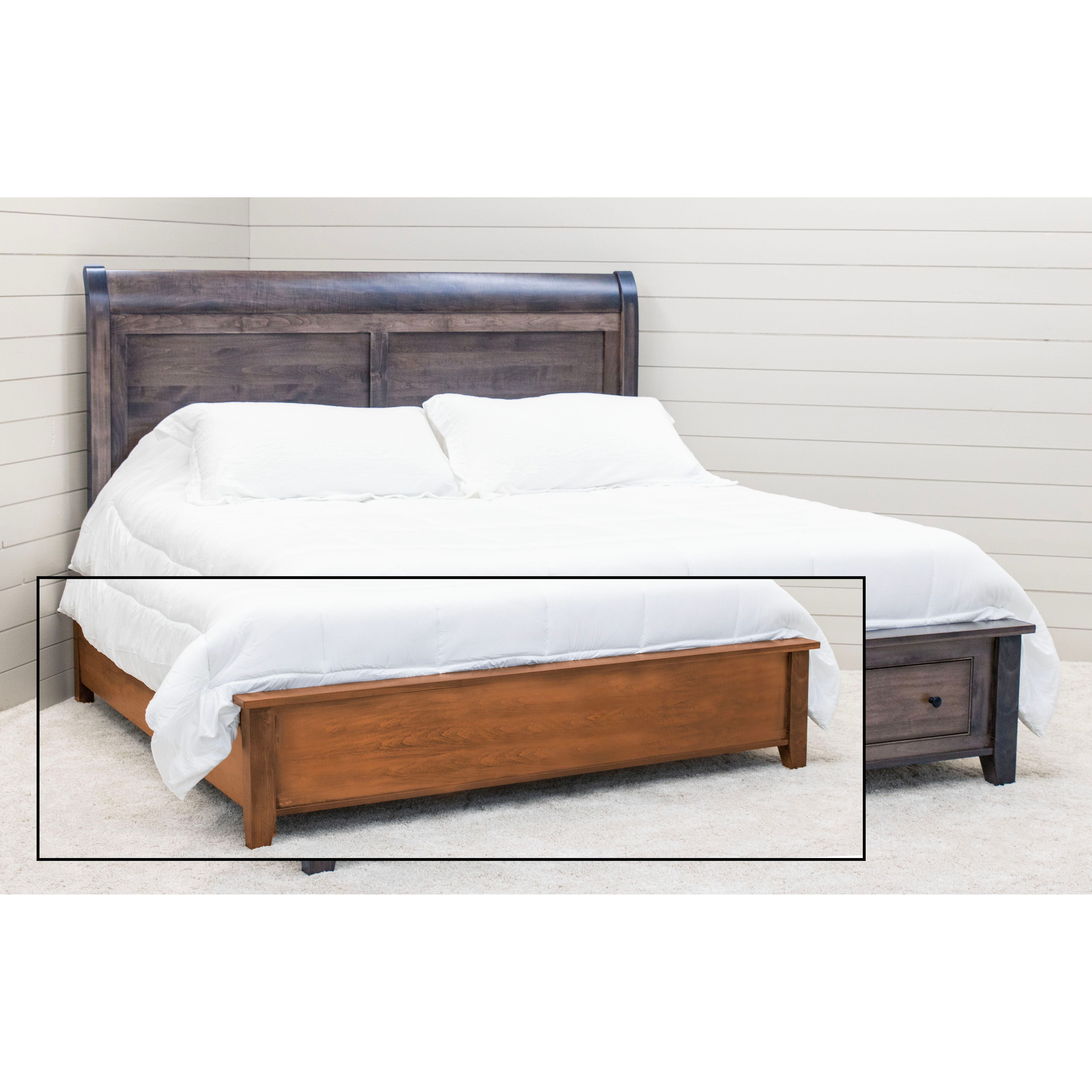 Denali Avondale Sleigh King Maple Wood Storage Platform Bed | GS