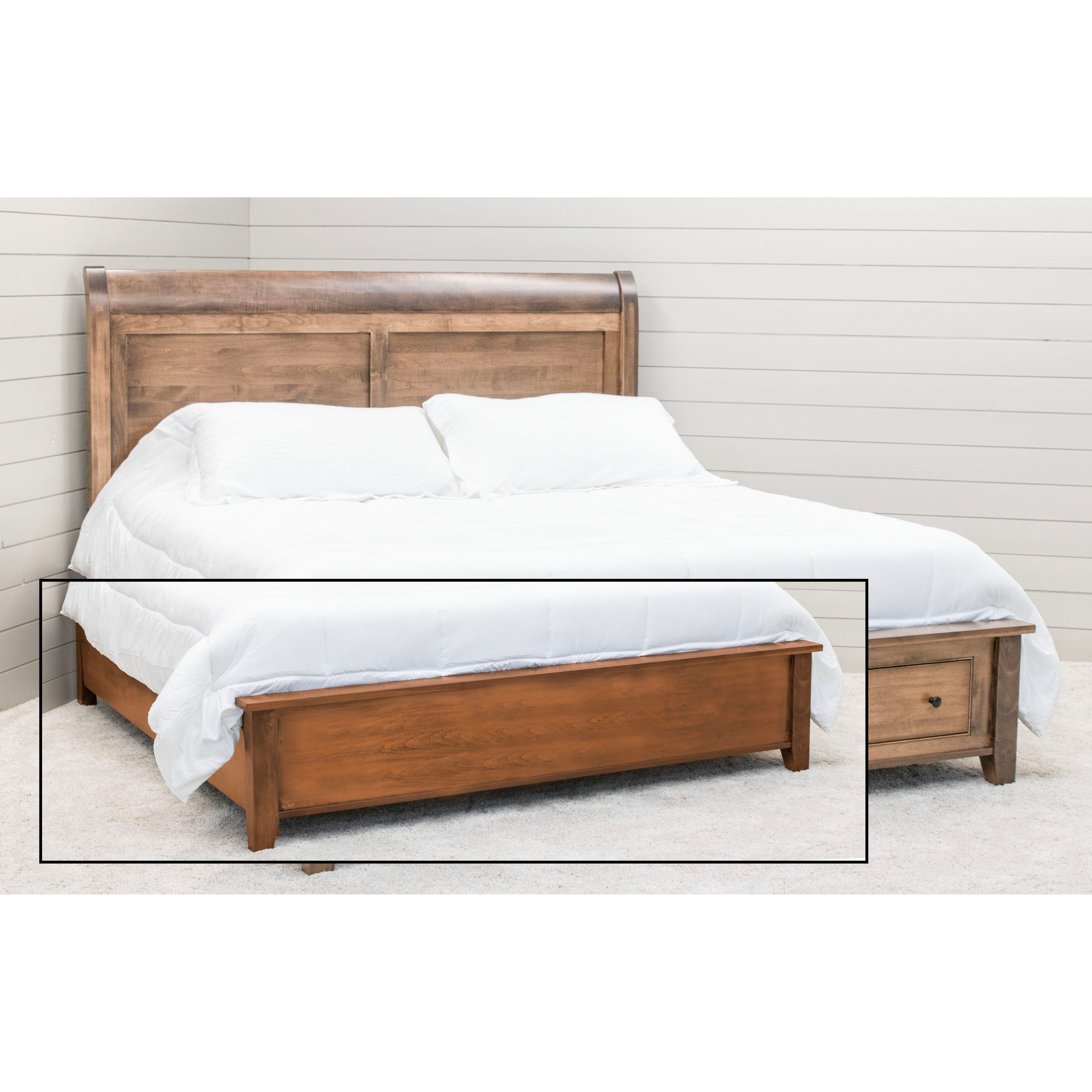 Denali Avondale Sleigh King Maple Wood Storage Platform Bed | WB