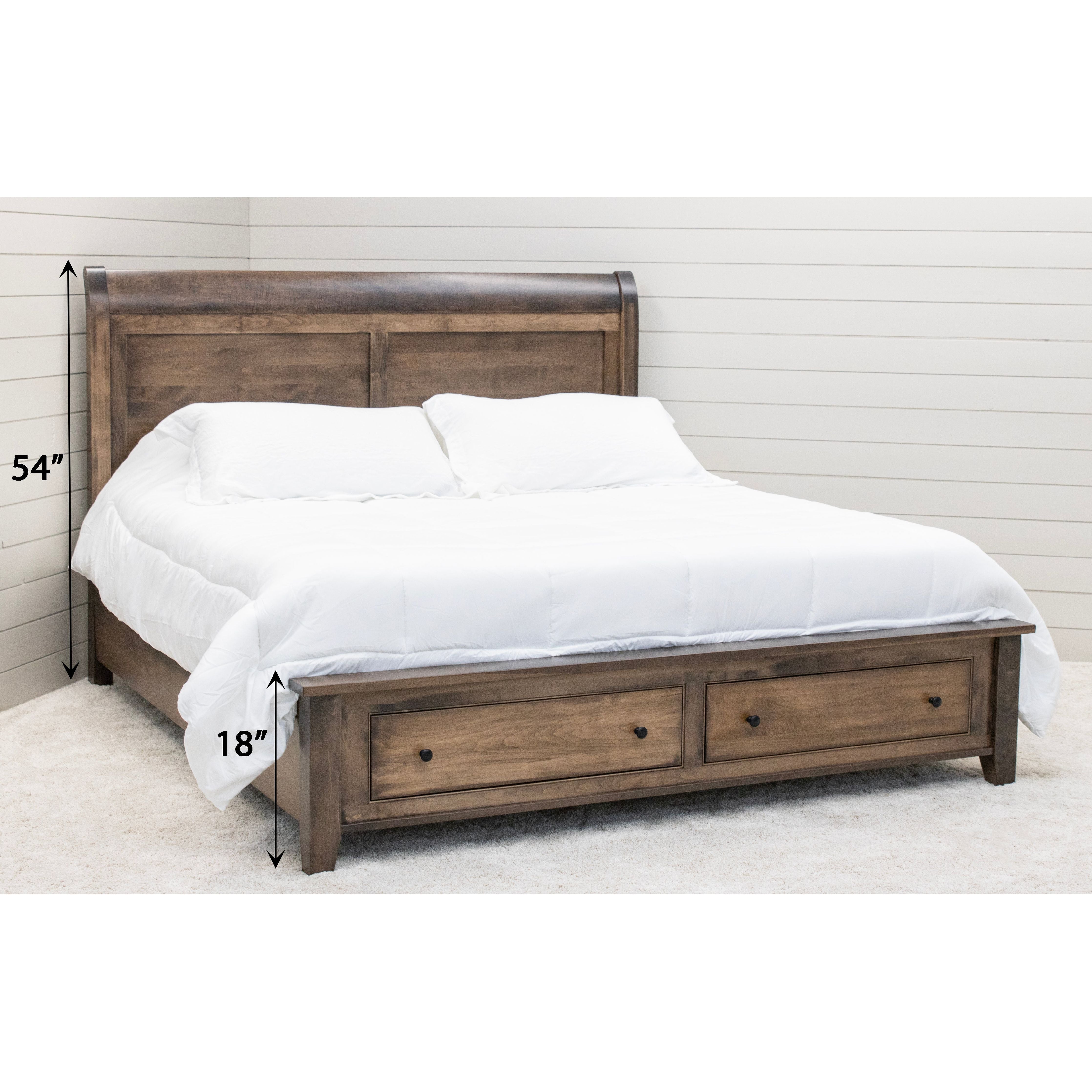 Denali Avondale Sleigh Storage Platform Bed