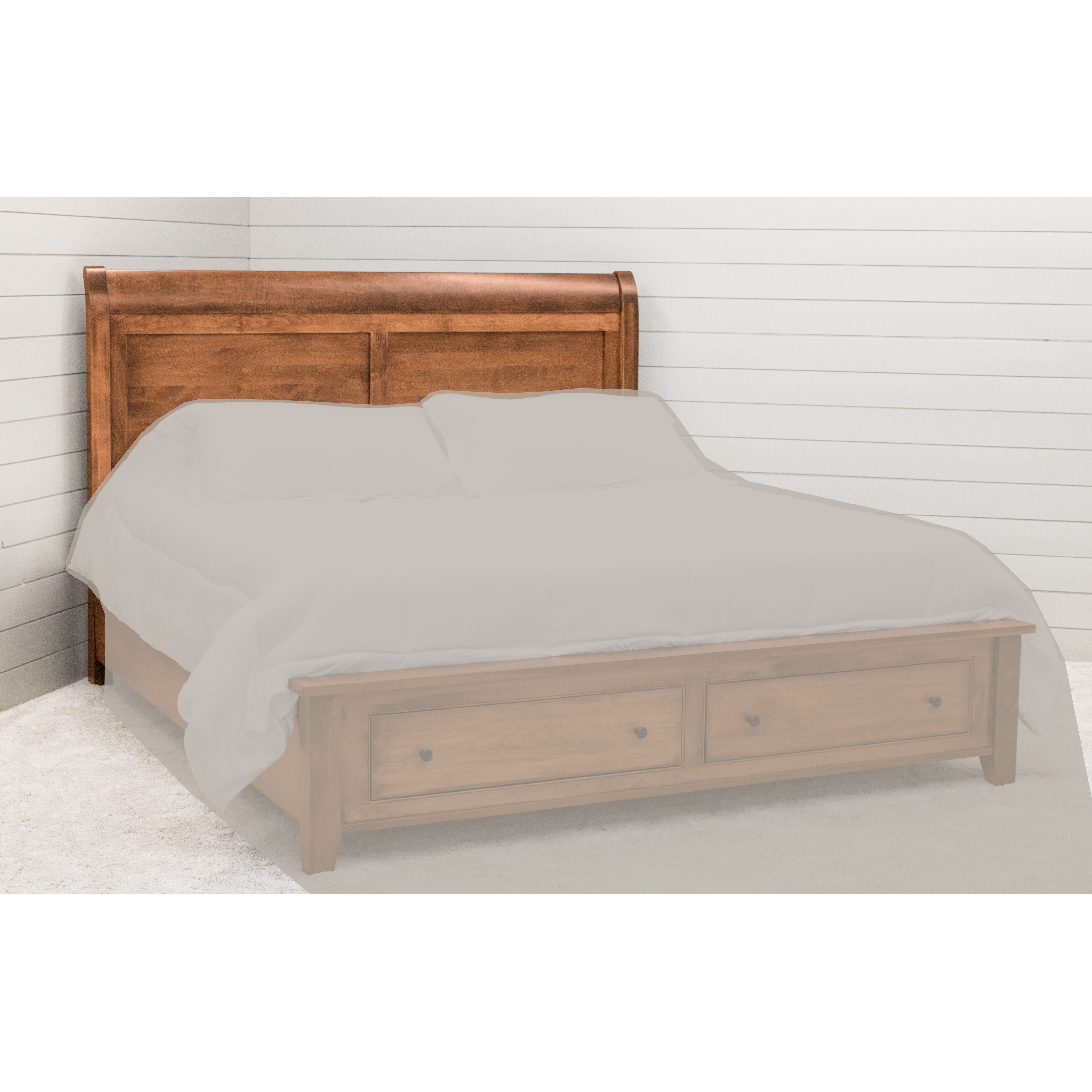 Denali Avondale Sleigh California King Maple Wood Storage Platform Bed | BOS