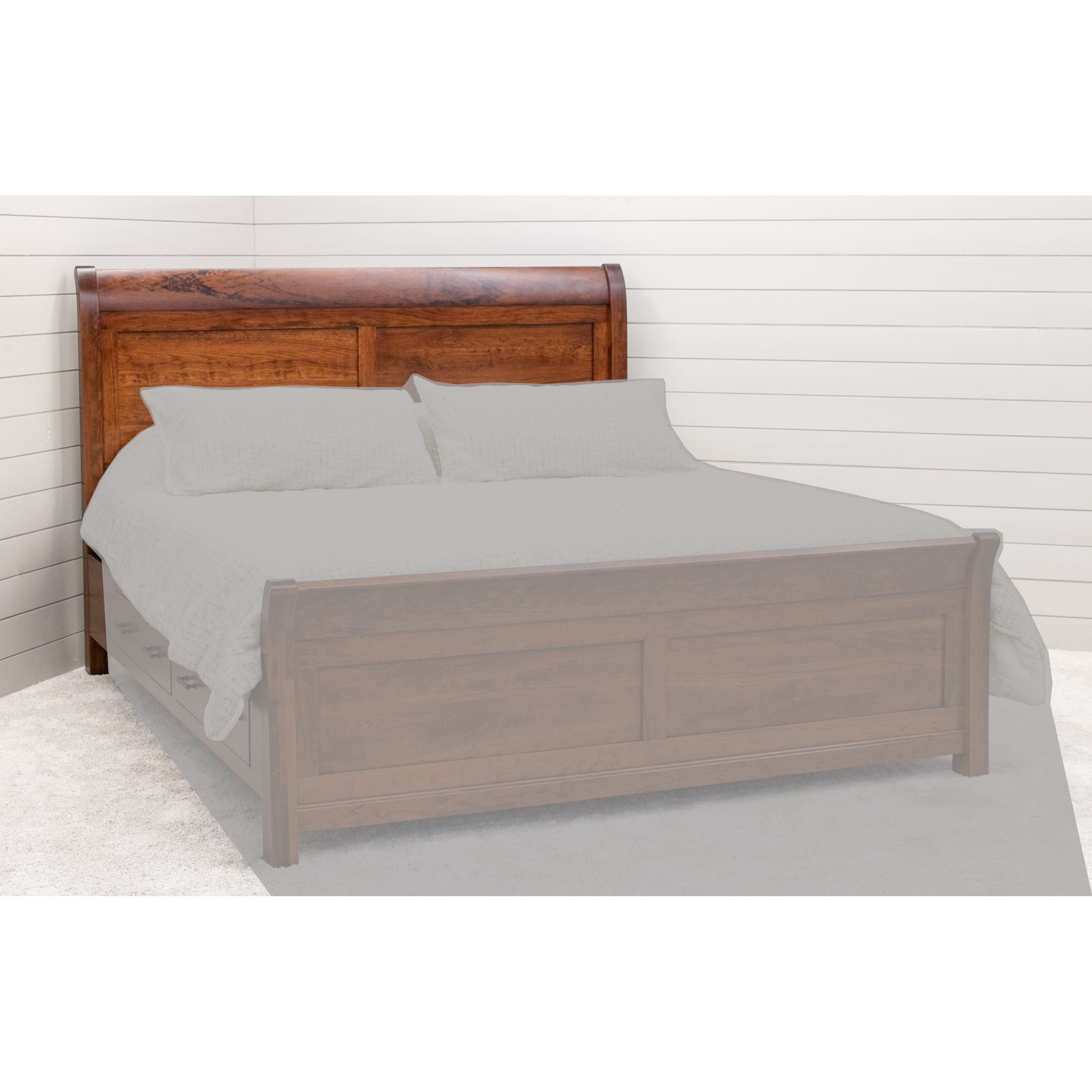 Denali Avondale Sleigh King Cherry Wood Storage Platform Bed | MC