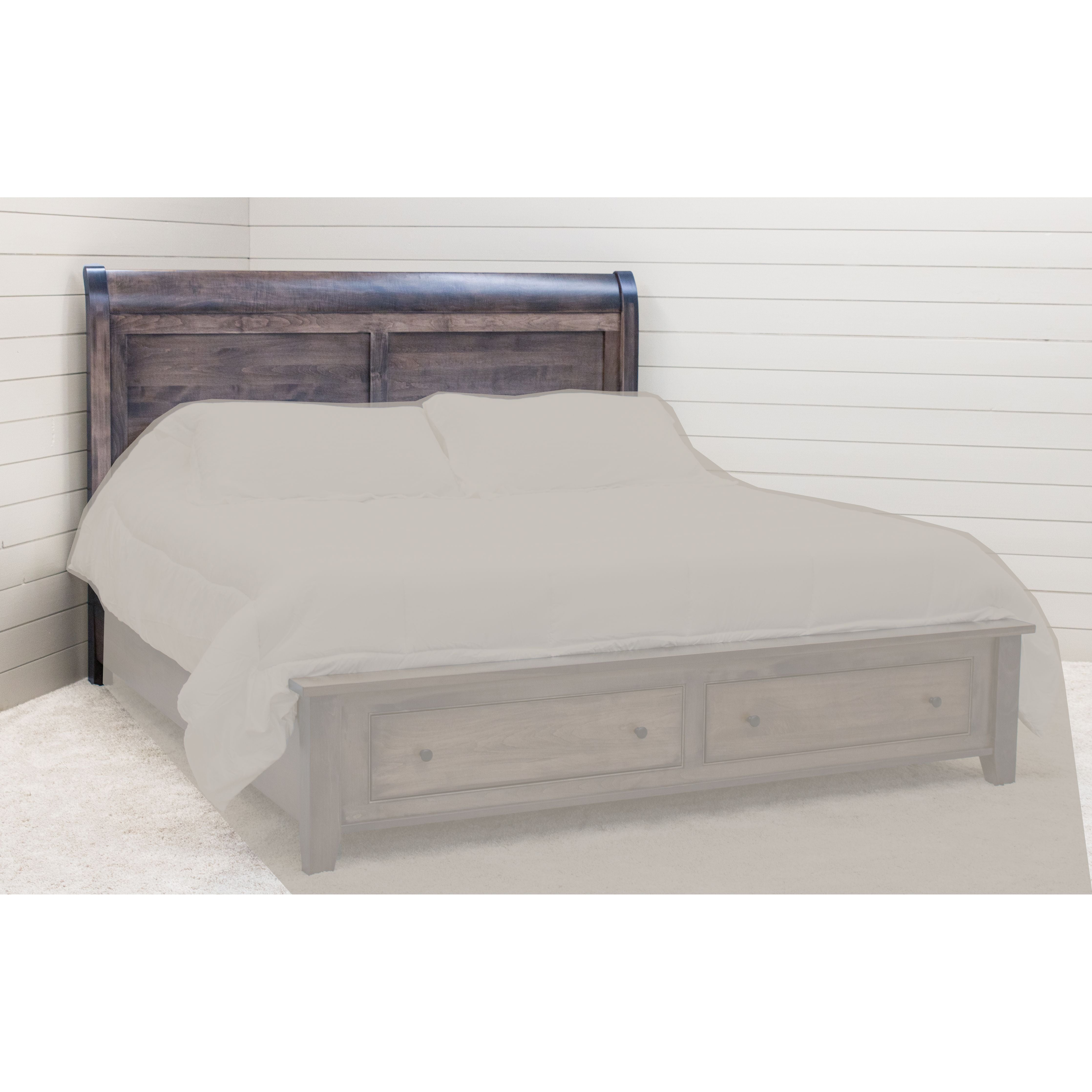 Denali Avondale Sleigh King Maple Wood Storage Platform Bed | GS