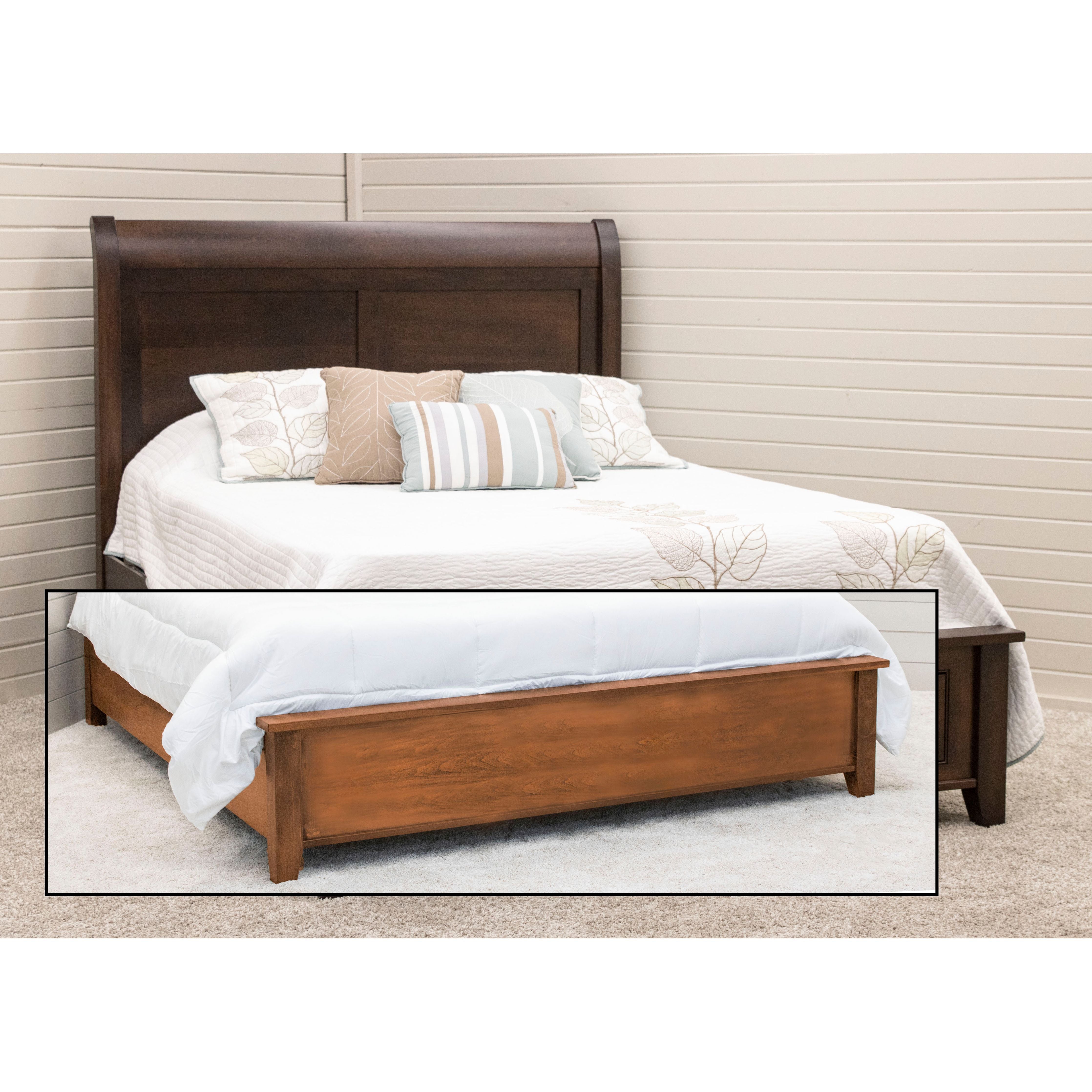 Denali Avondale Sleigh Queen Maple Wood Storage Platform Bed | BV