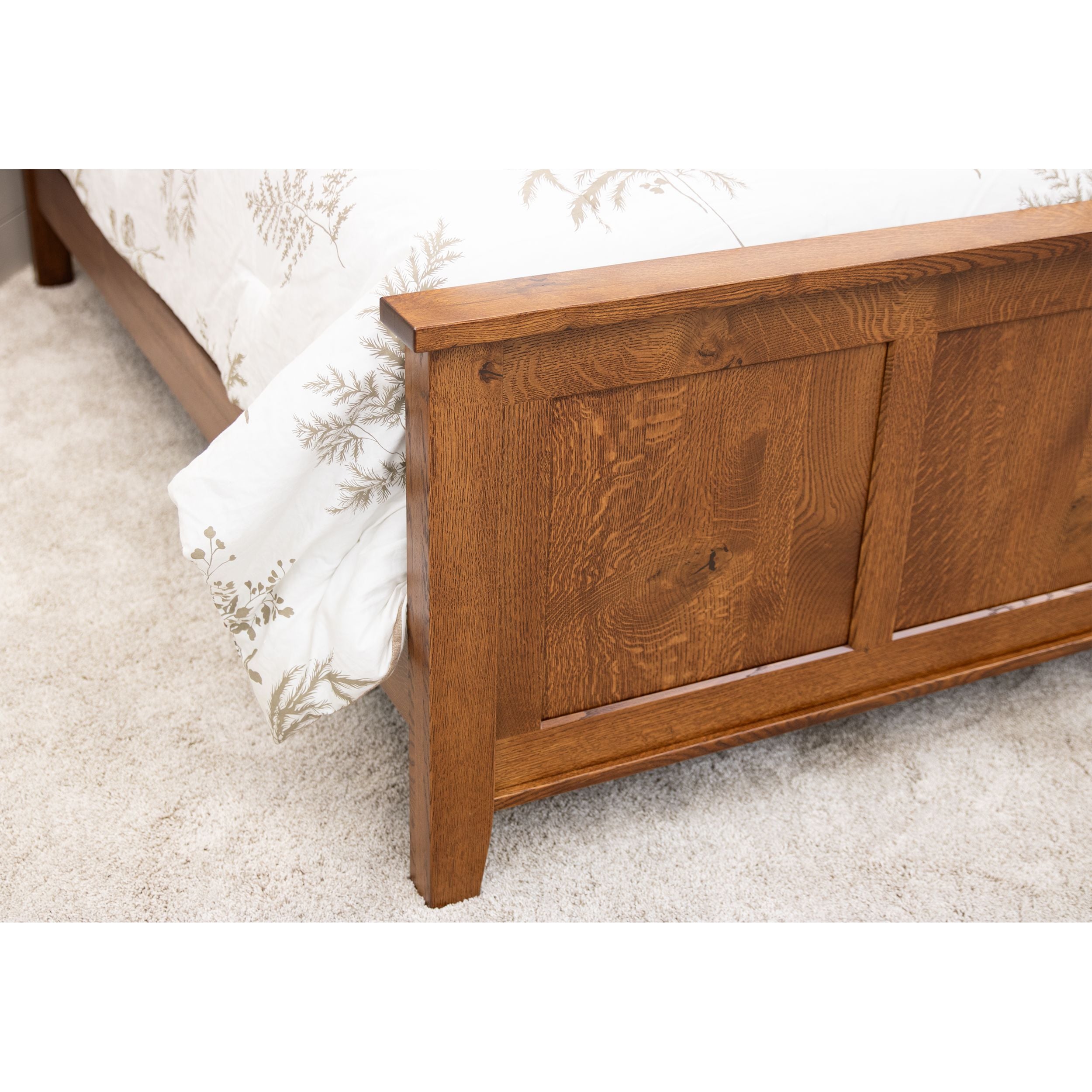 Denali Queen Quarter Sawn White Oak Wood Storage Platform Panel Bed | MC