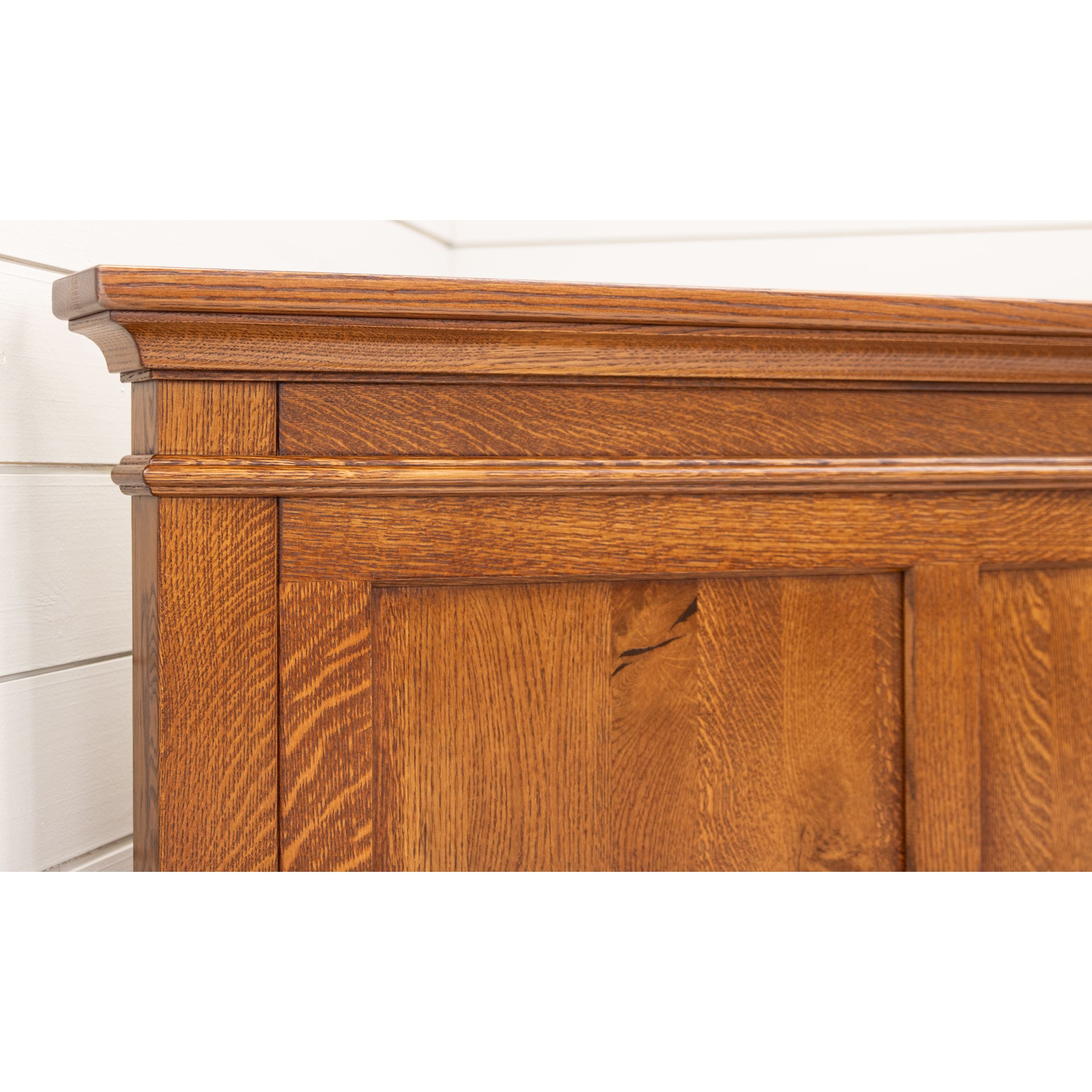 Denali Queen Quarter Sawn White Oak Wood Storage Platform Panel Bed | MC