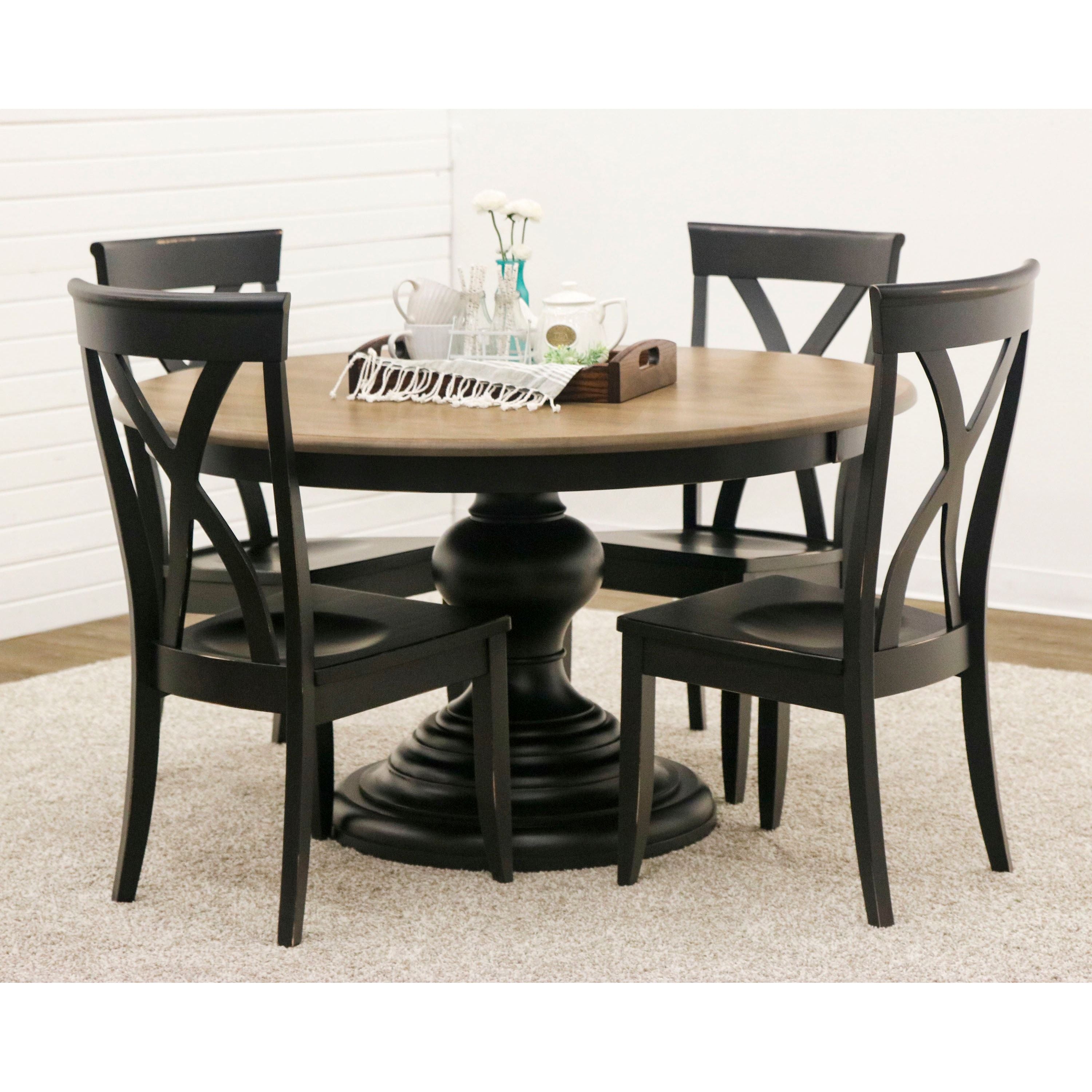 Brooke X Back Black Maple Wood Arm Dining Chair | EB