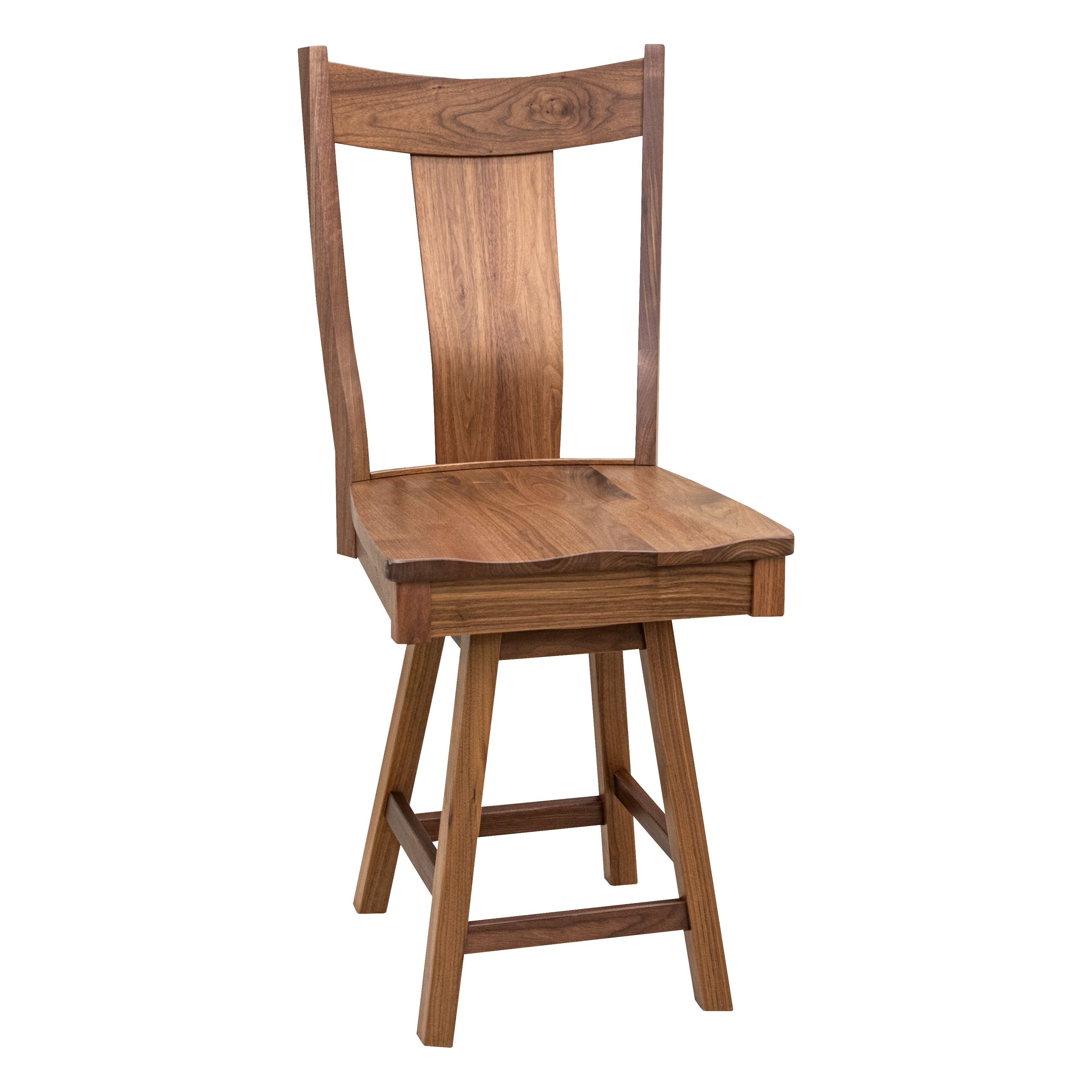 Eagle 24" Walnut Wood Swivel Bar Stool | NAT
