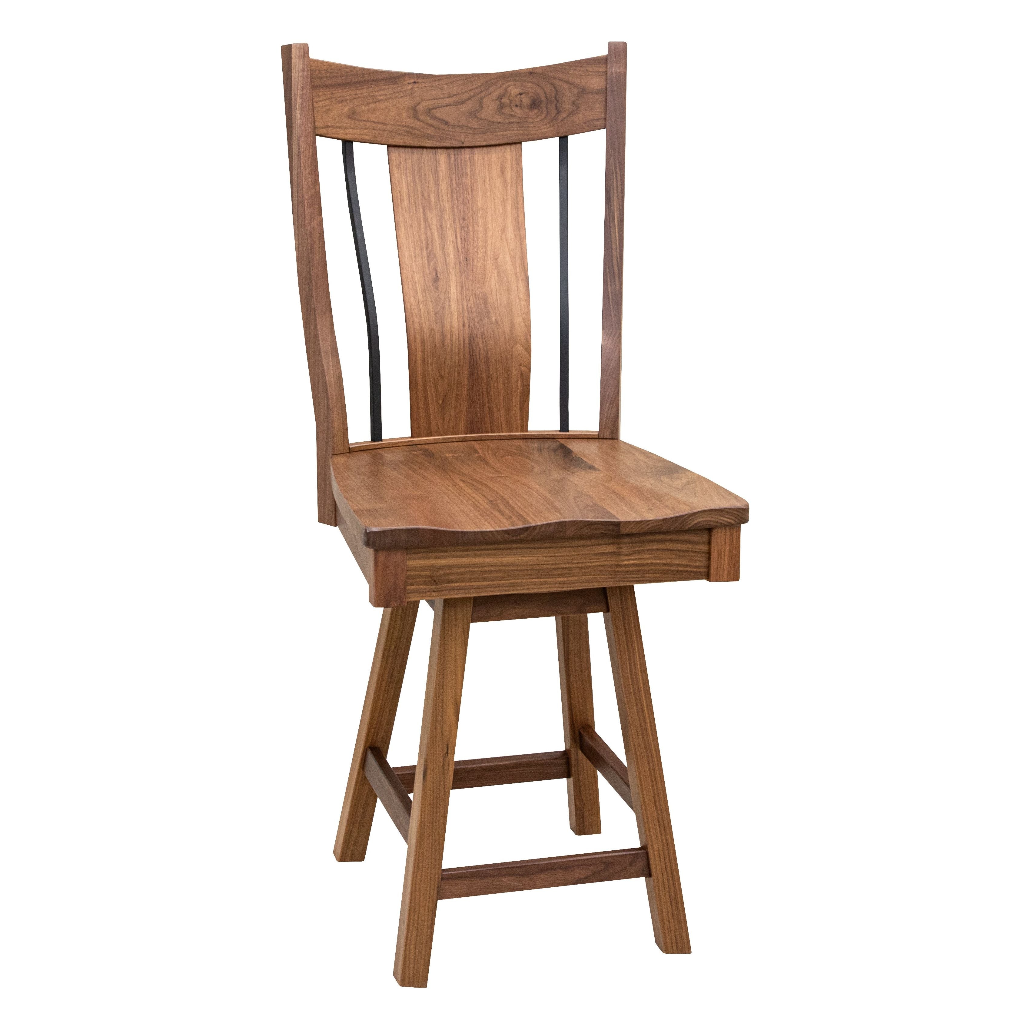 Eagle 24" Walnut Wood Swivel Bar Stool | NAT