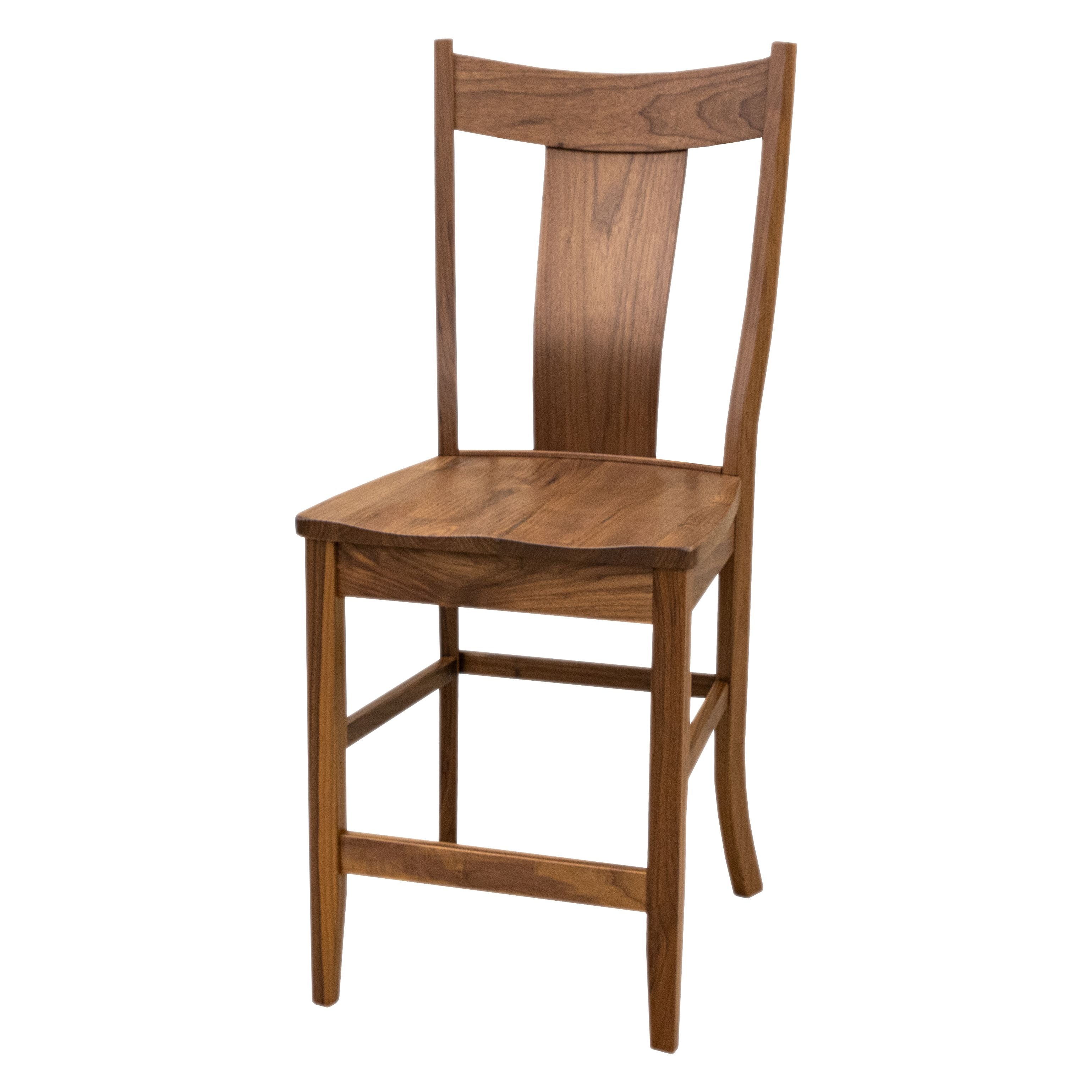 Eagle 24" Walnut Wood Stationary Bar Stool | NAT