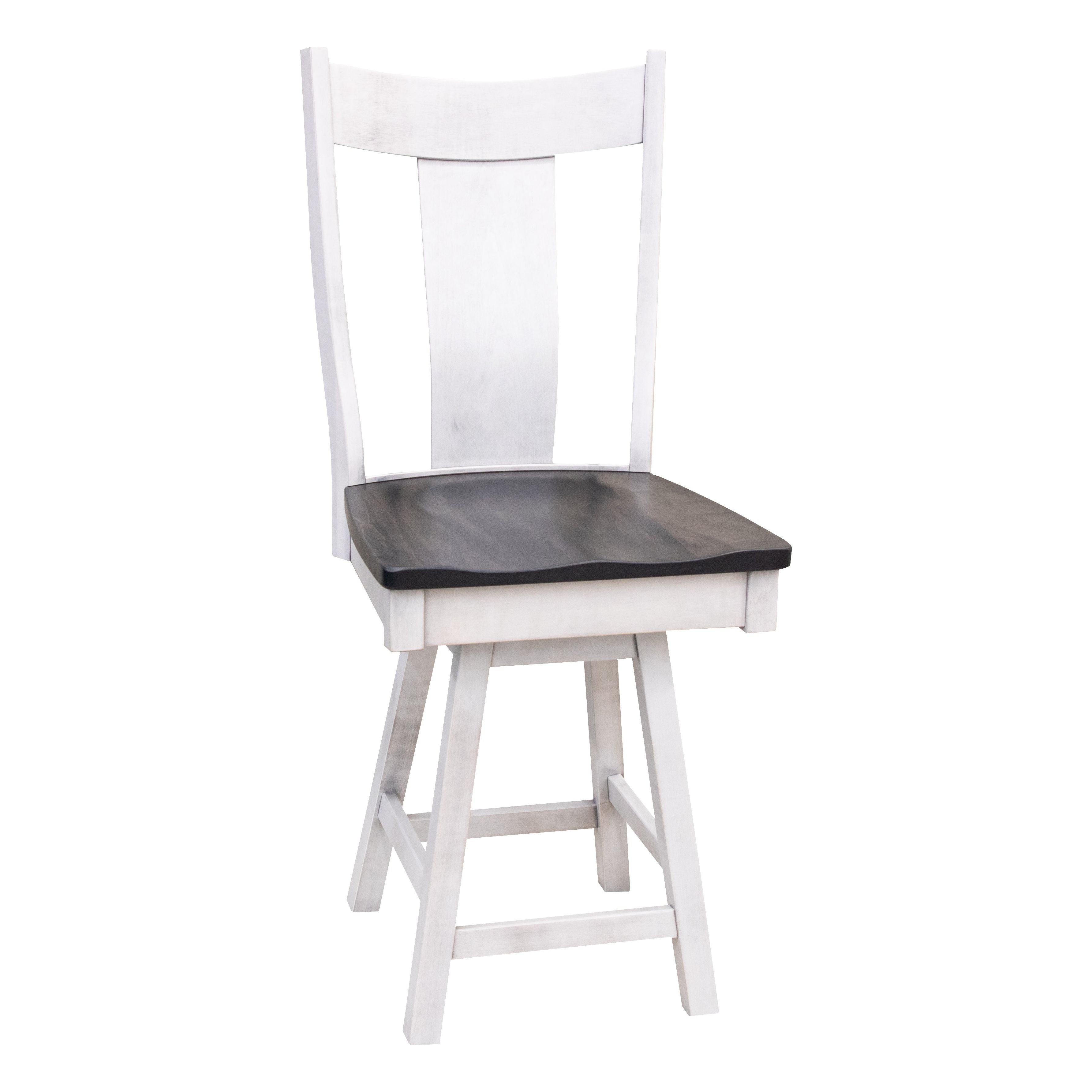 Eagle 24" White & Wood Swivel Bar Stool | M-AV&GS
