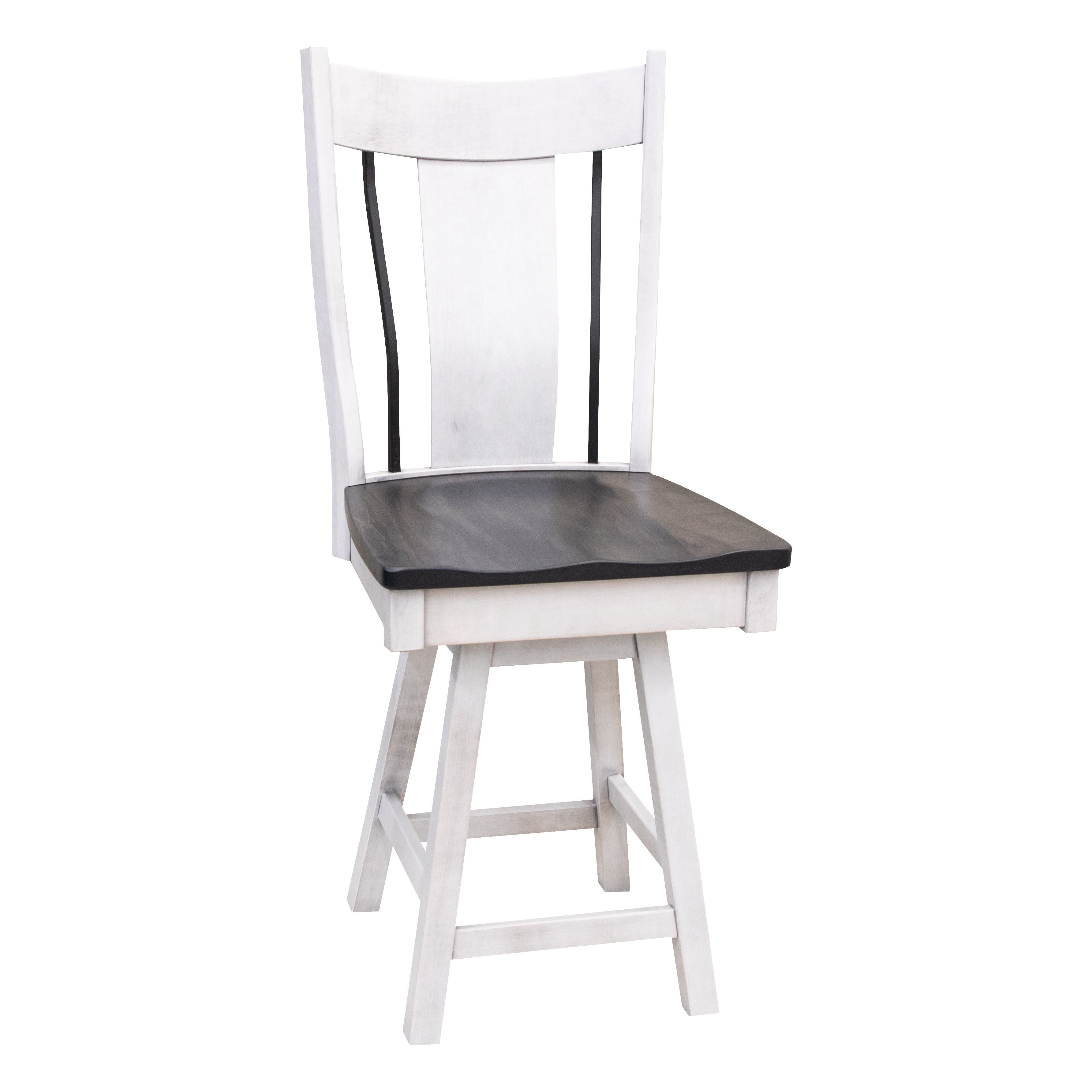 Eagle 24" White & Wood Swivel Bar Stool | M-AV&GS