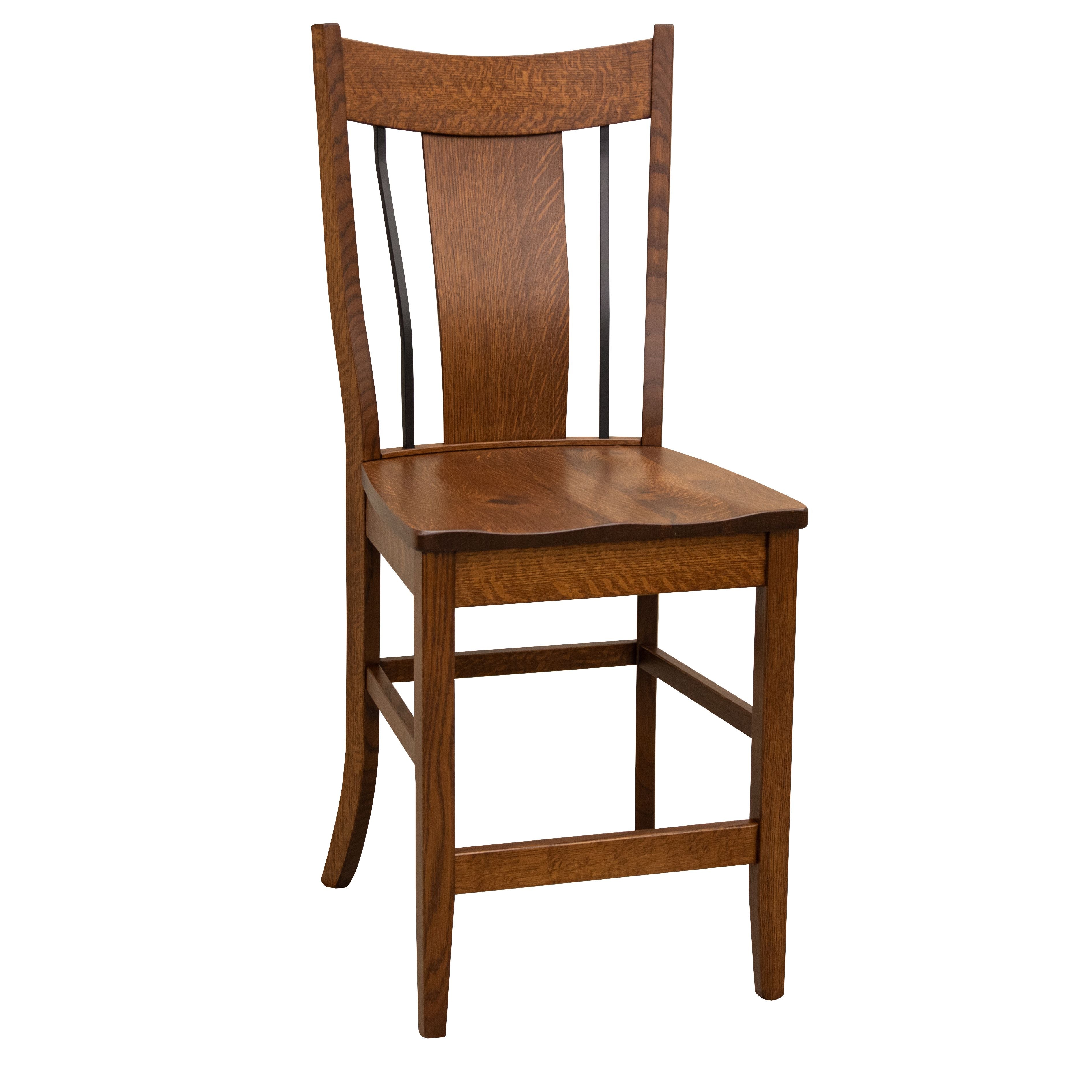 Eagle 24" Quarter Sawn White Oak Wood Stationary Bar Stool | GB