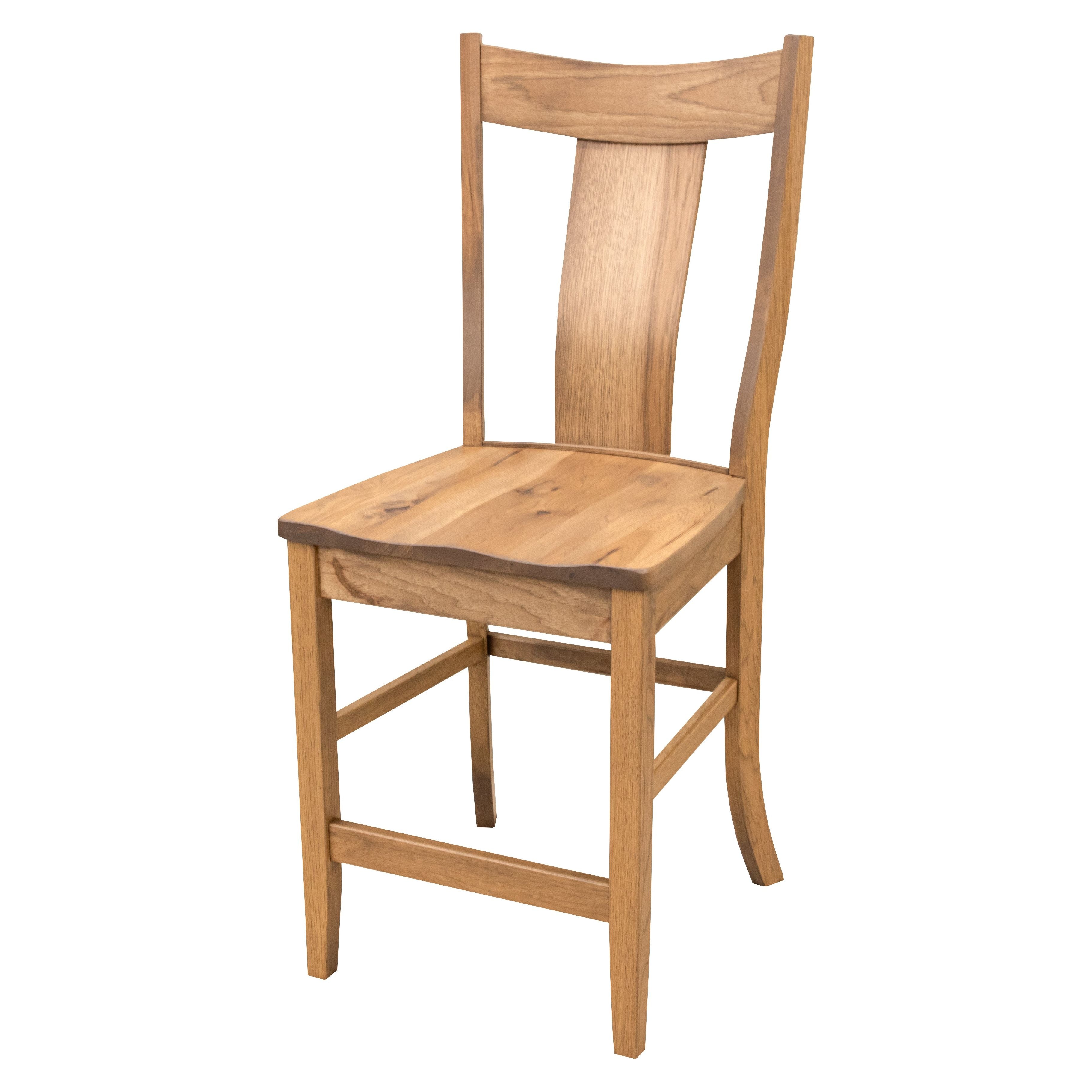 Eagle 24" Hickory Wood Stationary Bar Stool | WB