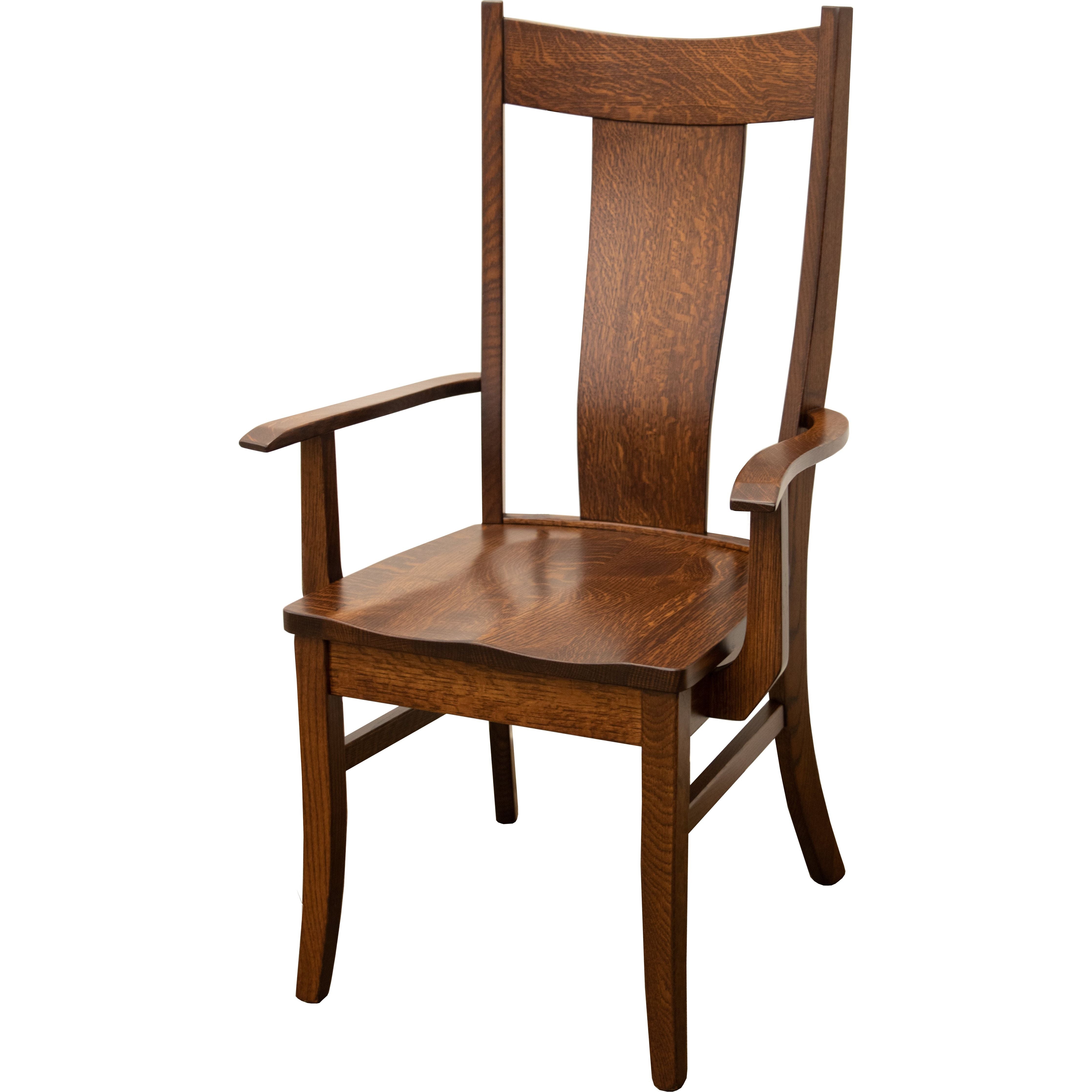 Eagle Rustic Quarter Sawn White Oak Wood Arm Dining Chair | GB