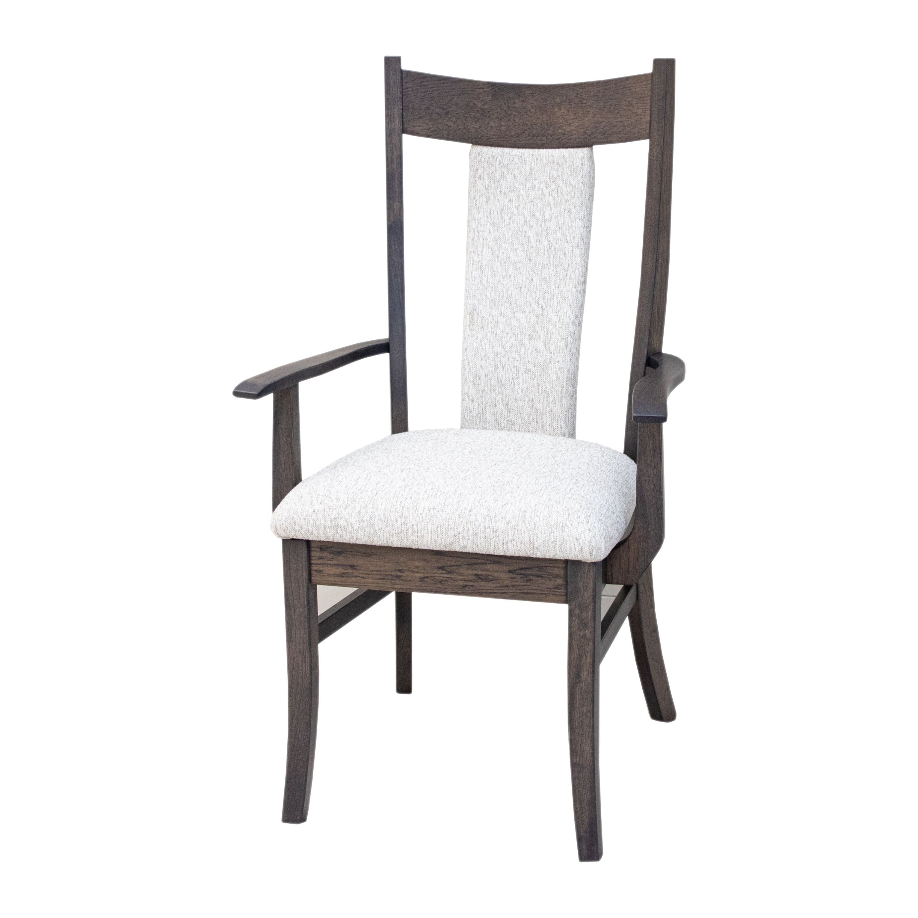Eagle Hickory Wood Arm Dining Chair with Fabric Back & Seat | GS