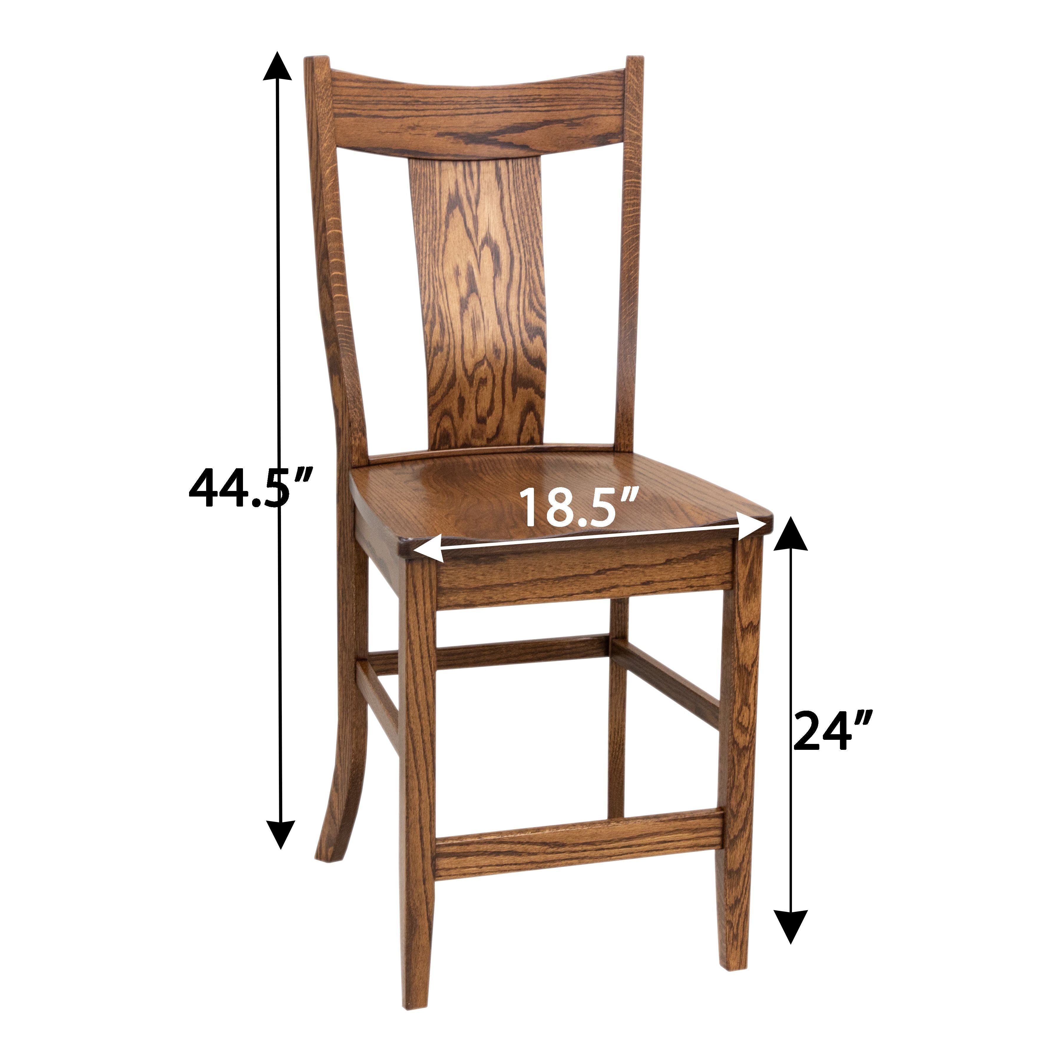 Eagle 24" Hickory Wood Stationary Bar Stool | WB