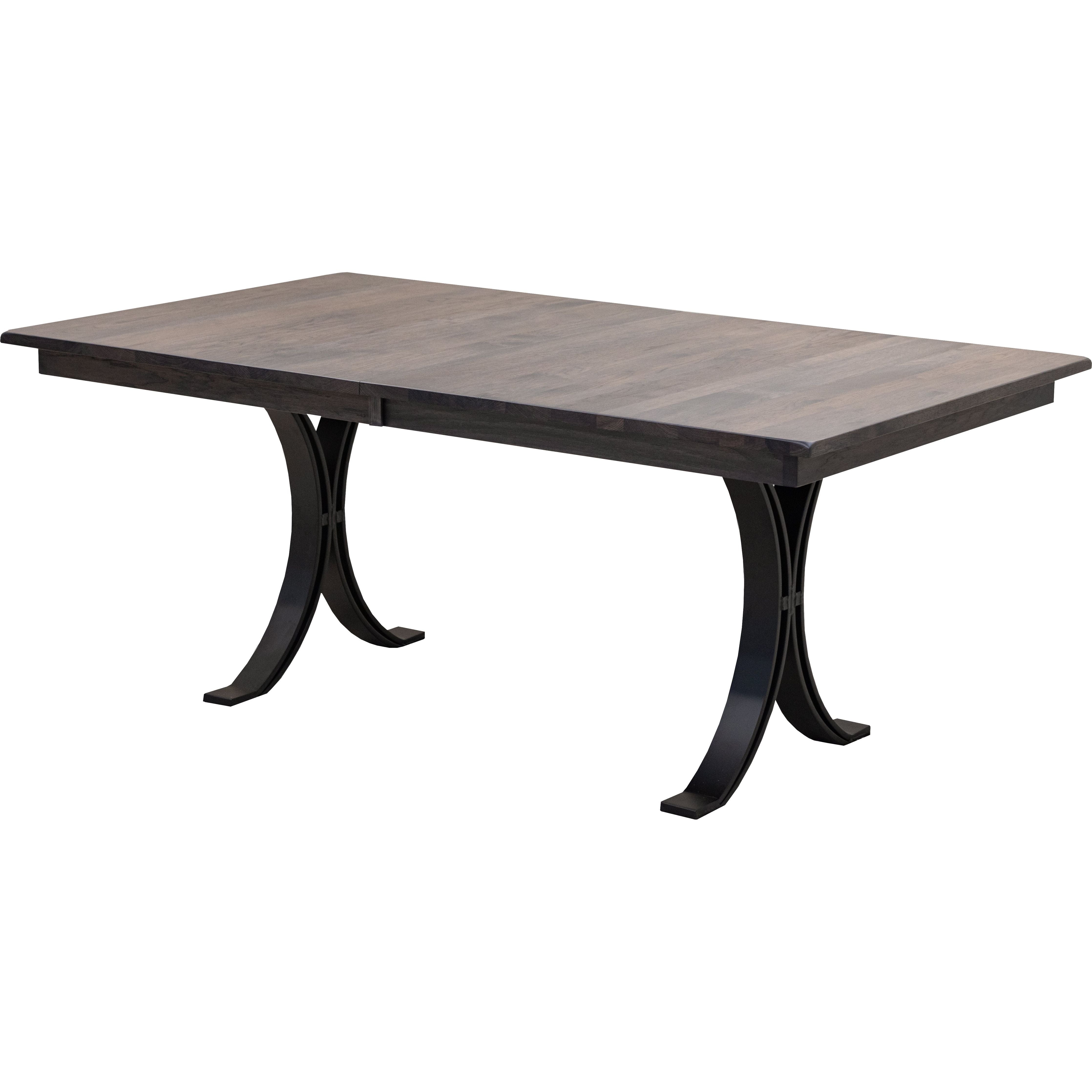Eclipse Hickory Extending Table Set with Metal Base for 6-10