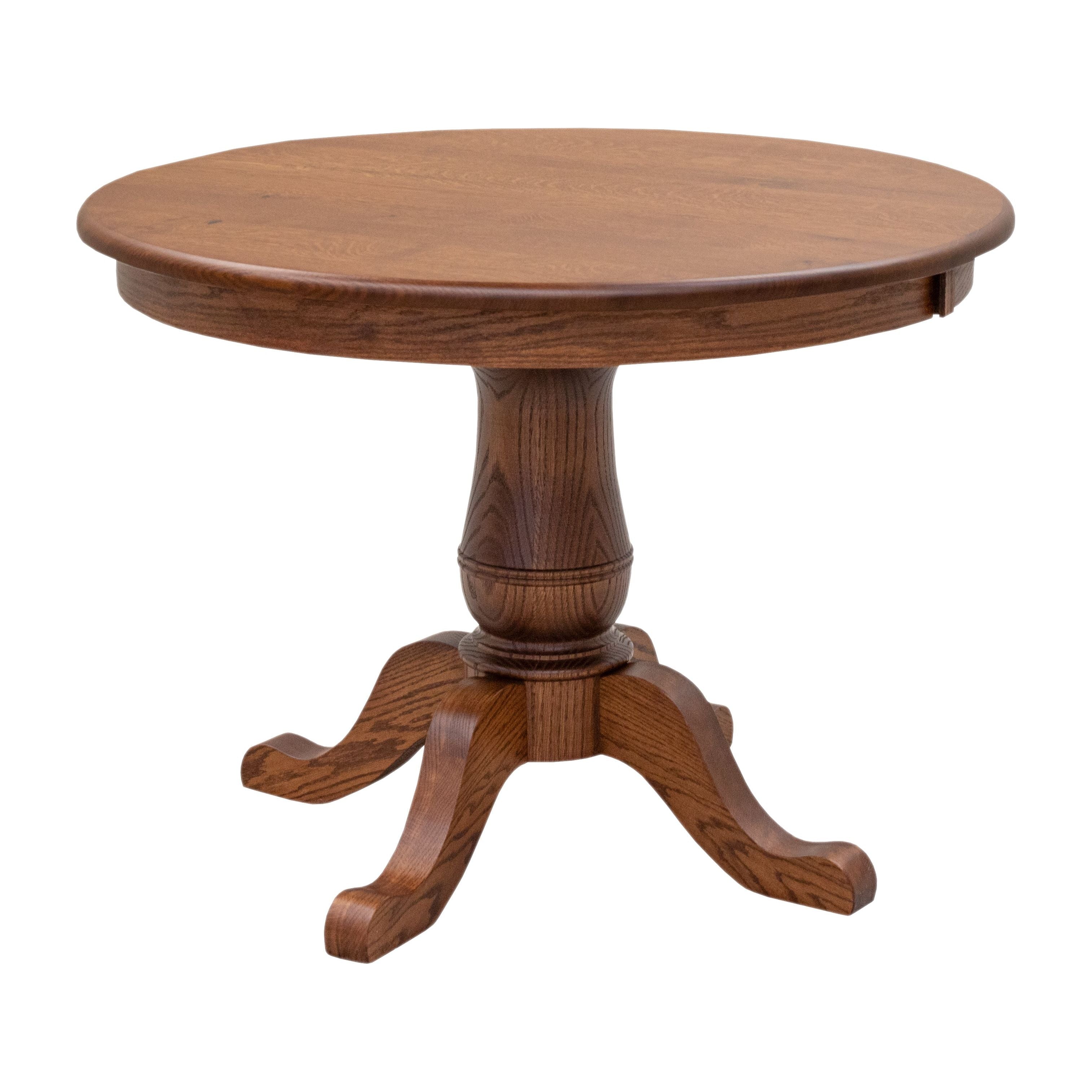 Ellington Round Quarter Sawn White Oak Wood Extending Dining Table | MC