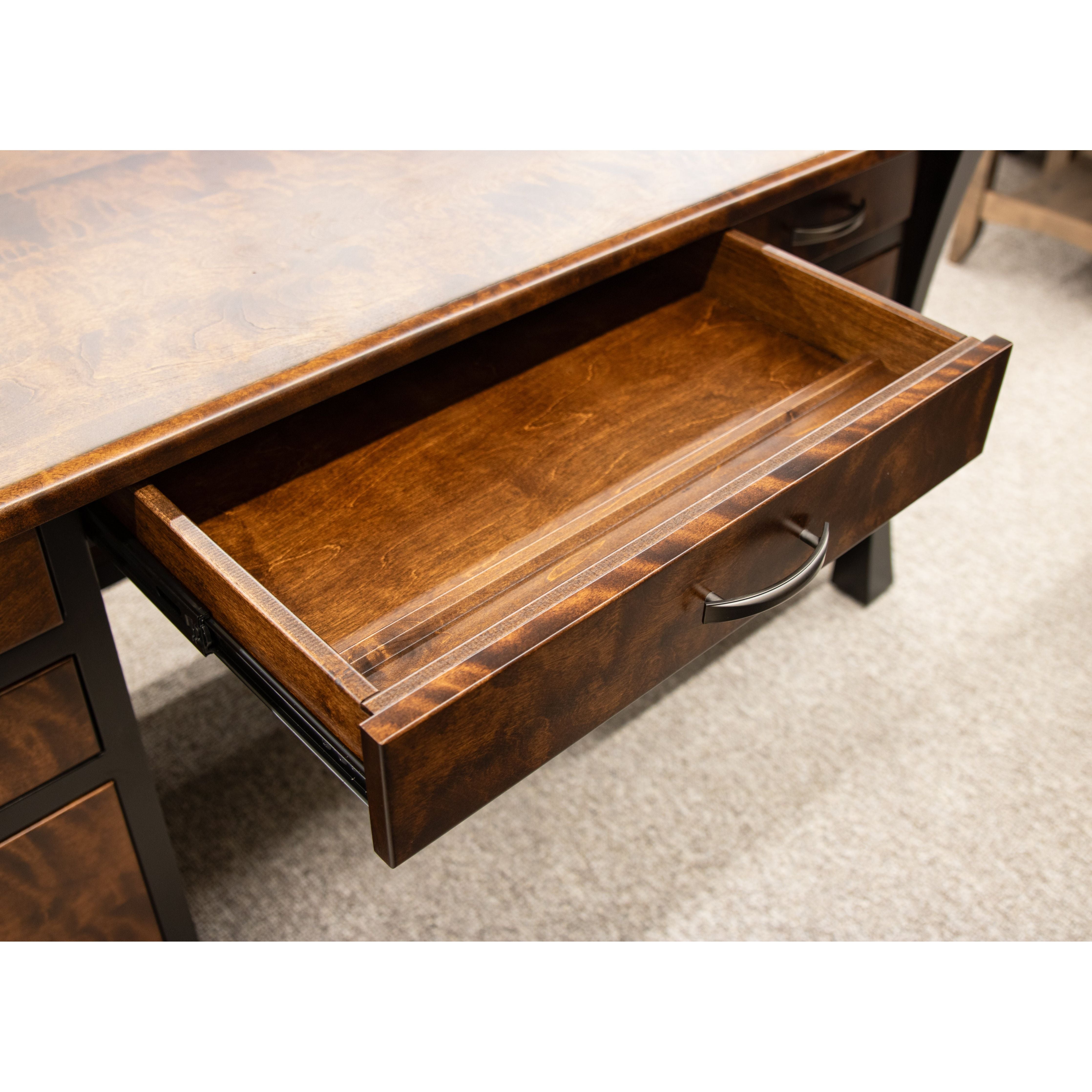 Brooklyn Quarter Sawn White Oak Wood Executive Desk | MC