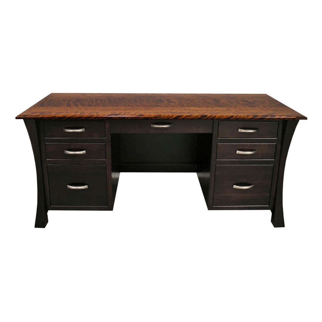 Brooklyn Black & Wood Executive Desk | M-EB&BIR-ASB