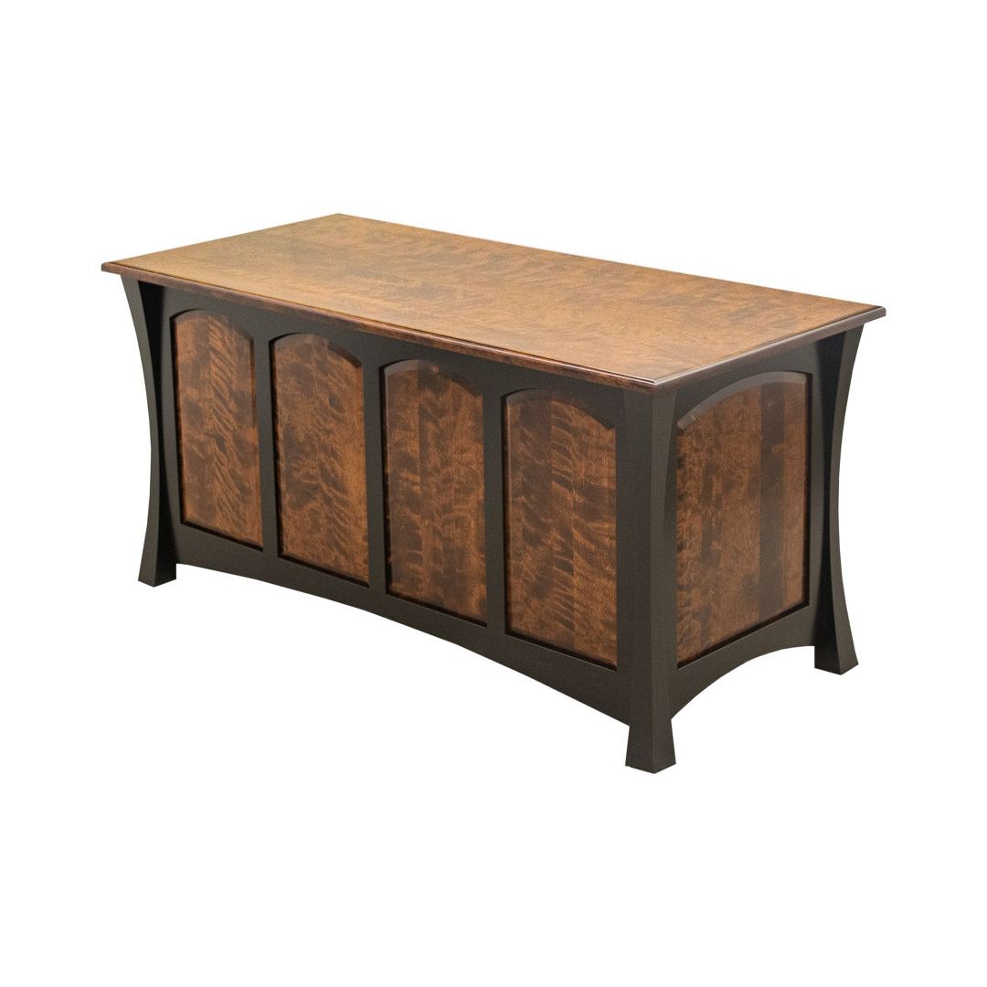 Brooklyn Black & Wood Executive Desk with Panels | M-EB&BIR-ASB