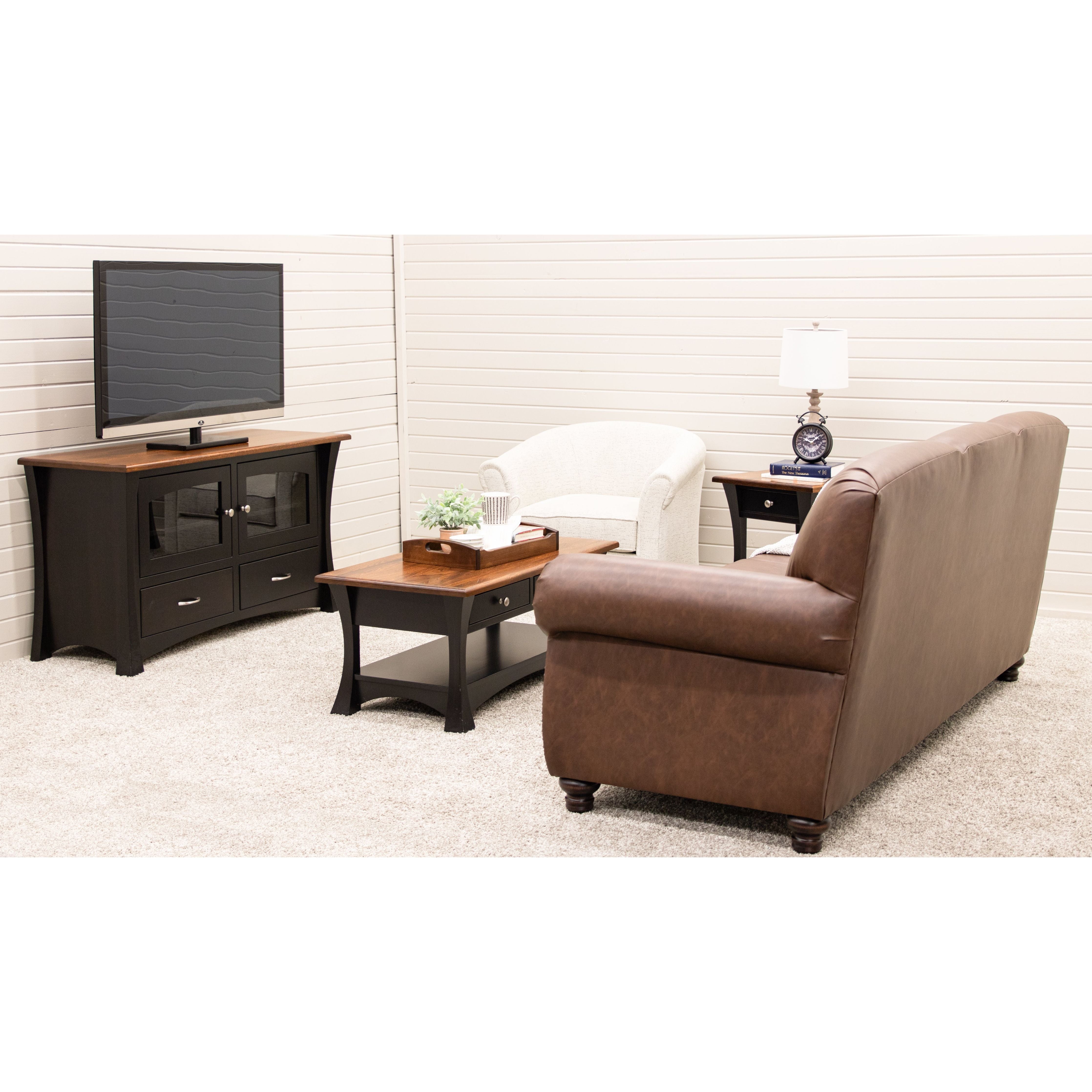 Brooklyn 48" Black & Wood TV Console | M-EB&E-MC