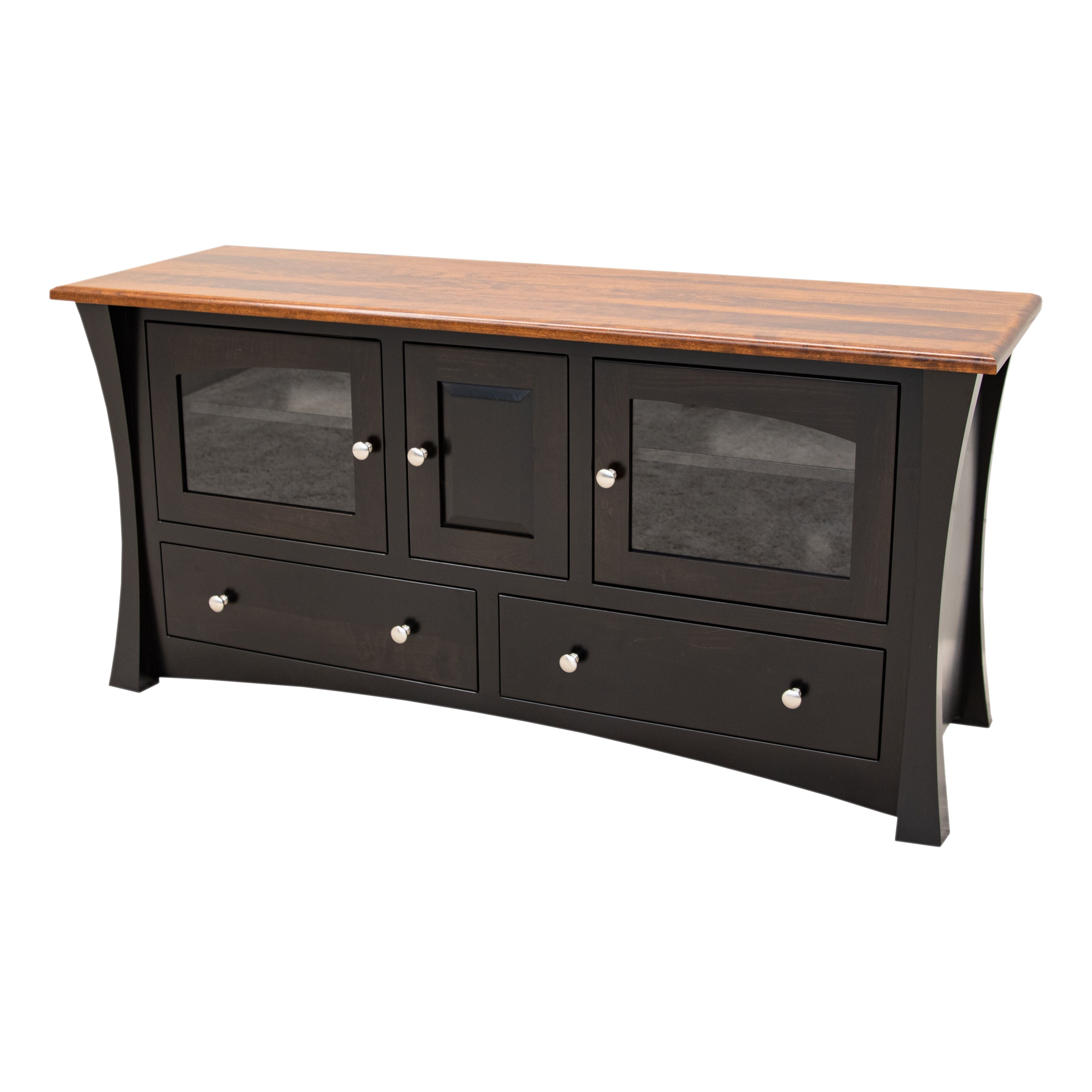 Brooklyn 61" Black & Wood TV Console | M-EB&C-MC