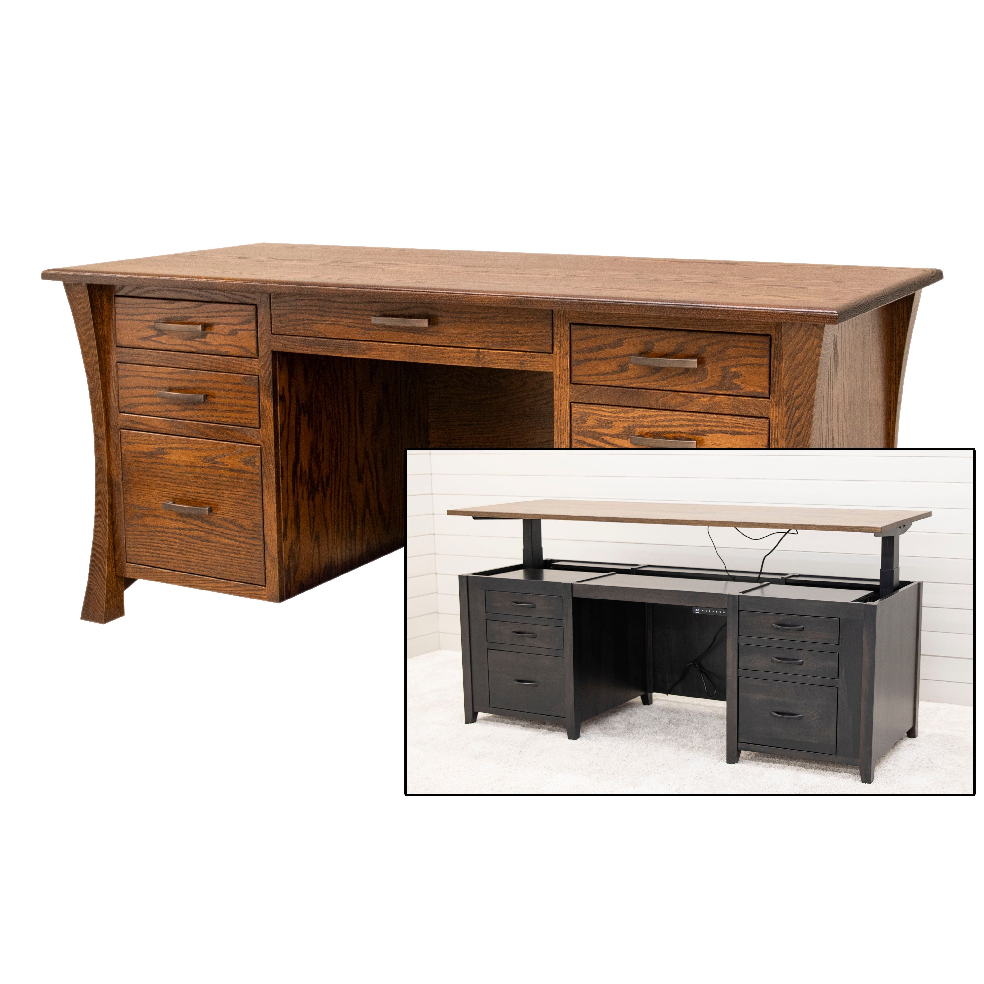 Brooklyn Oak Wood Executive Desk | MC