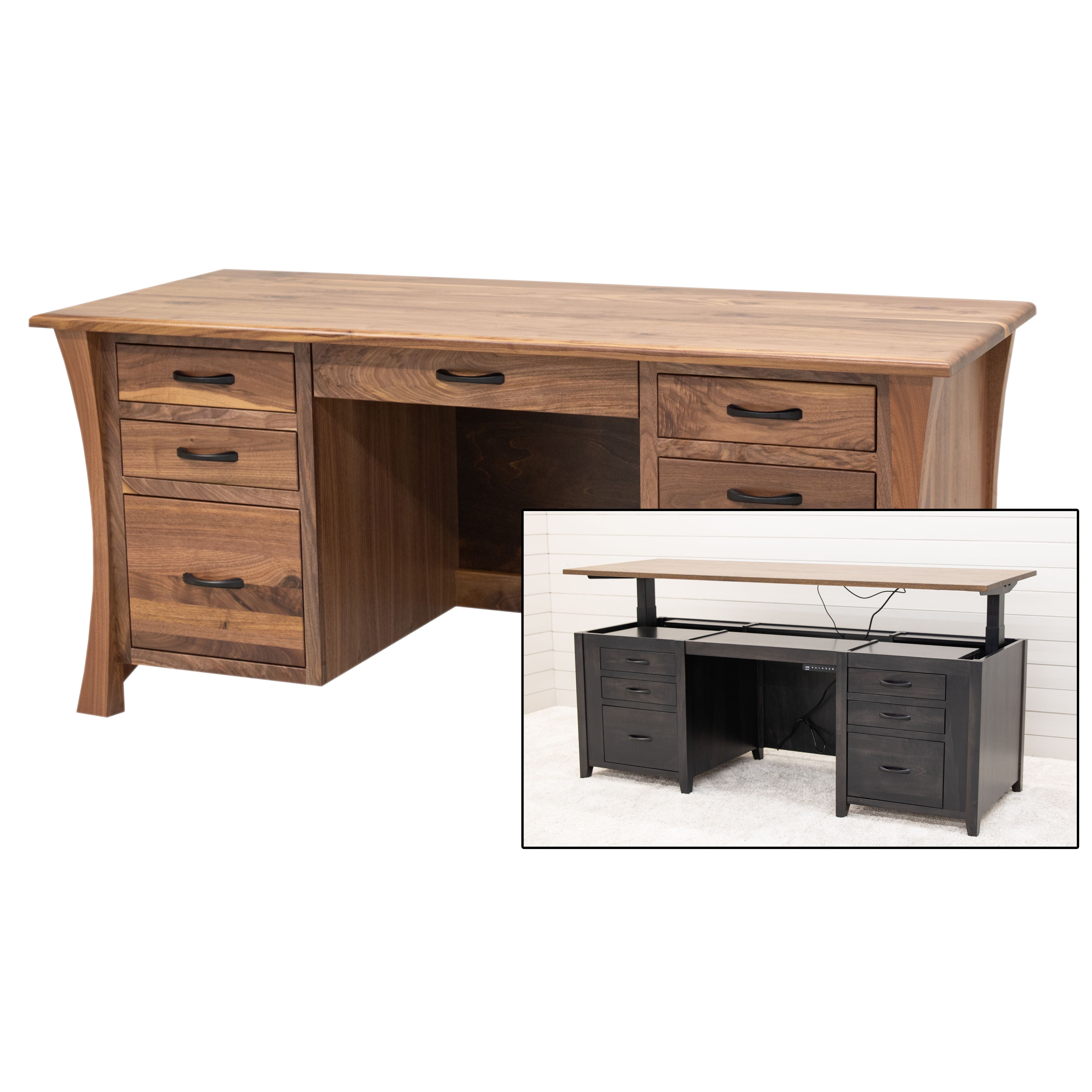 Brooklyn Walnut Wood Executive Desk | NAT