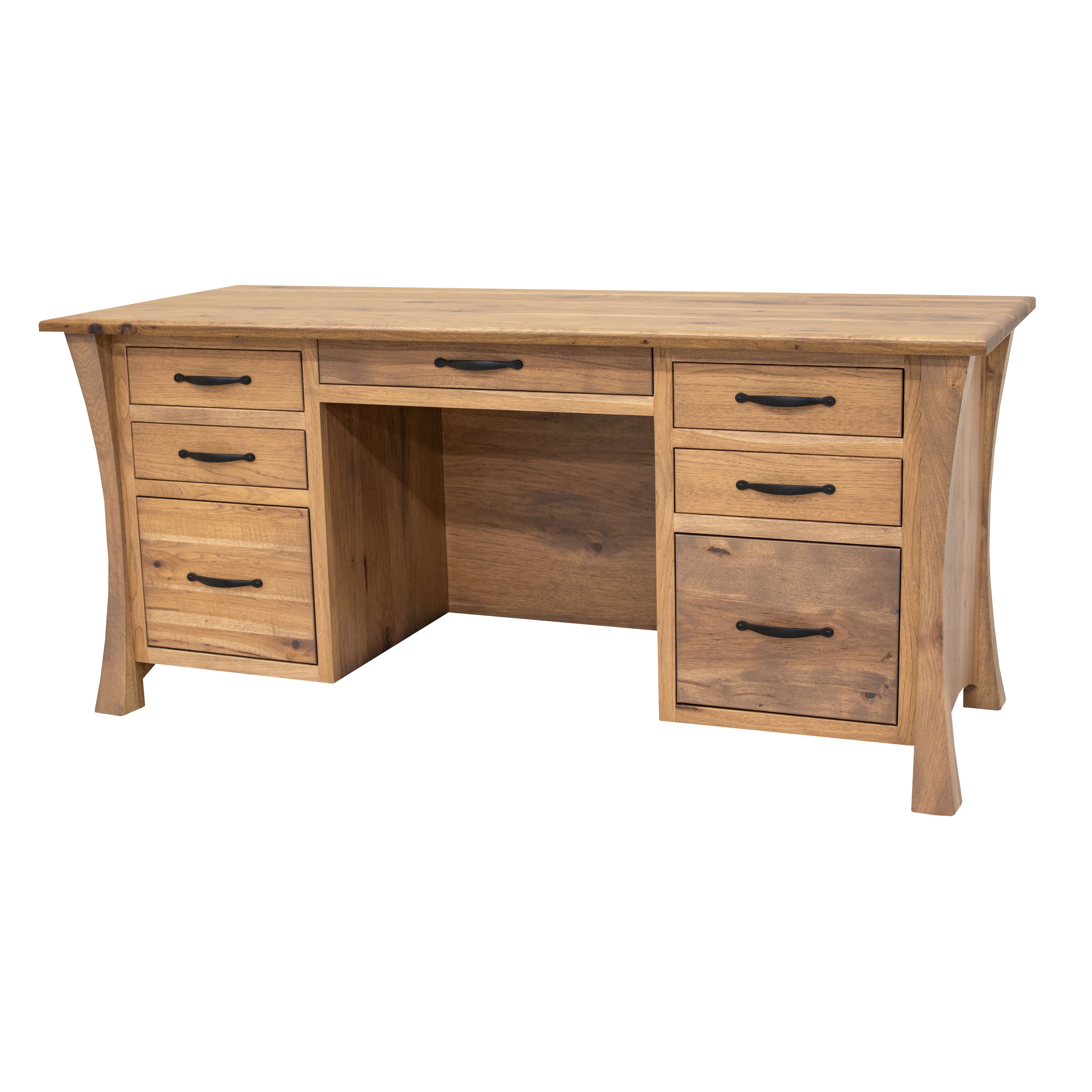 Brooklyn Hickory Wood Flat Wall Desk | WB
