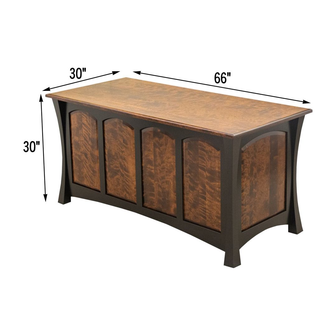 Brooklyn Black & Wood Executive Desk with Panels | M-EB&BIR-ASB