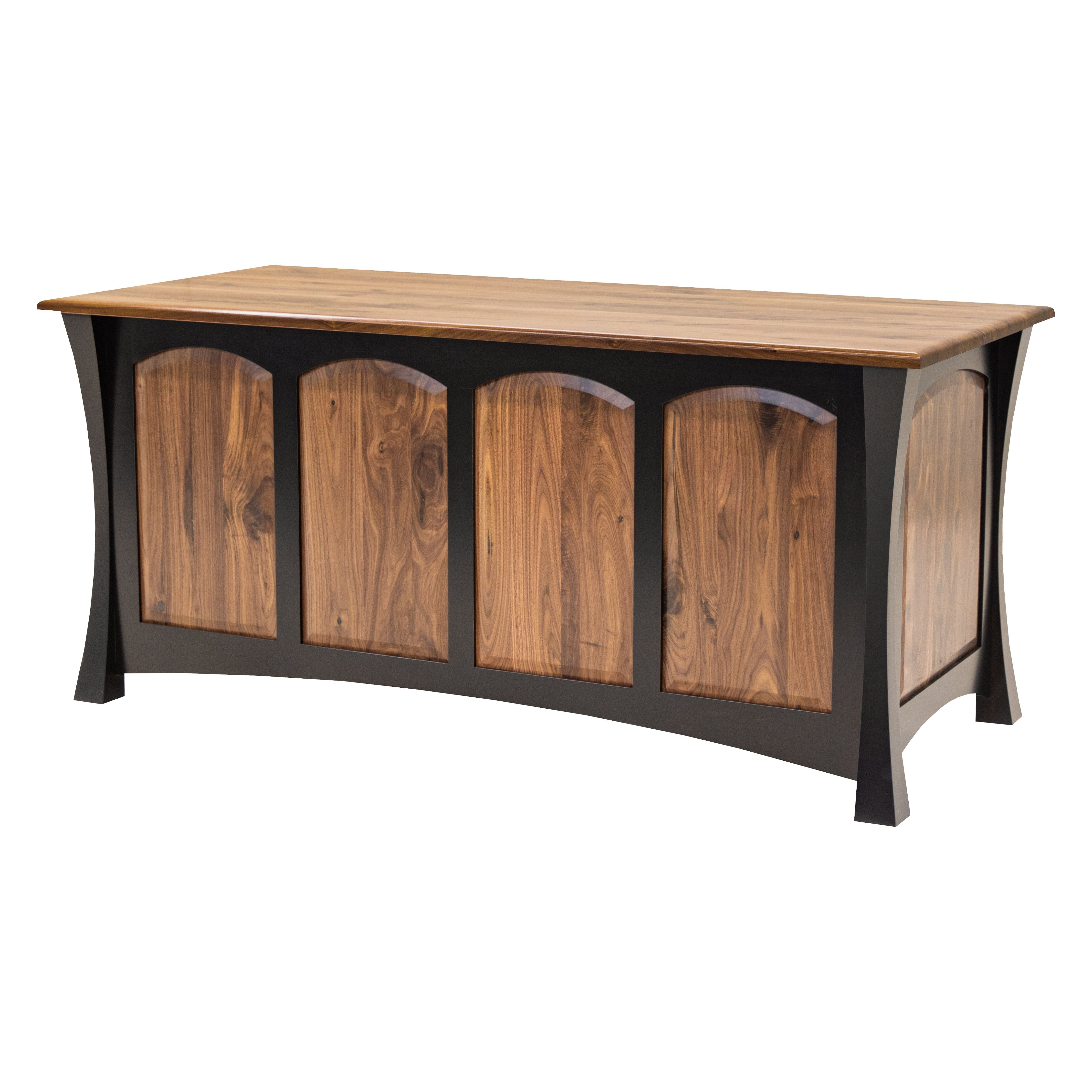 Brooklyn Black & Wood Executive Desk with Panels | M-EB&BIR-ASB