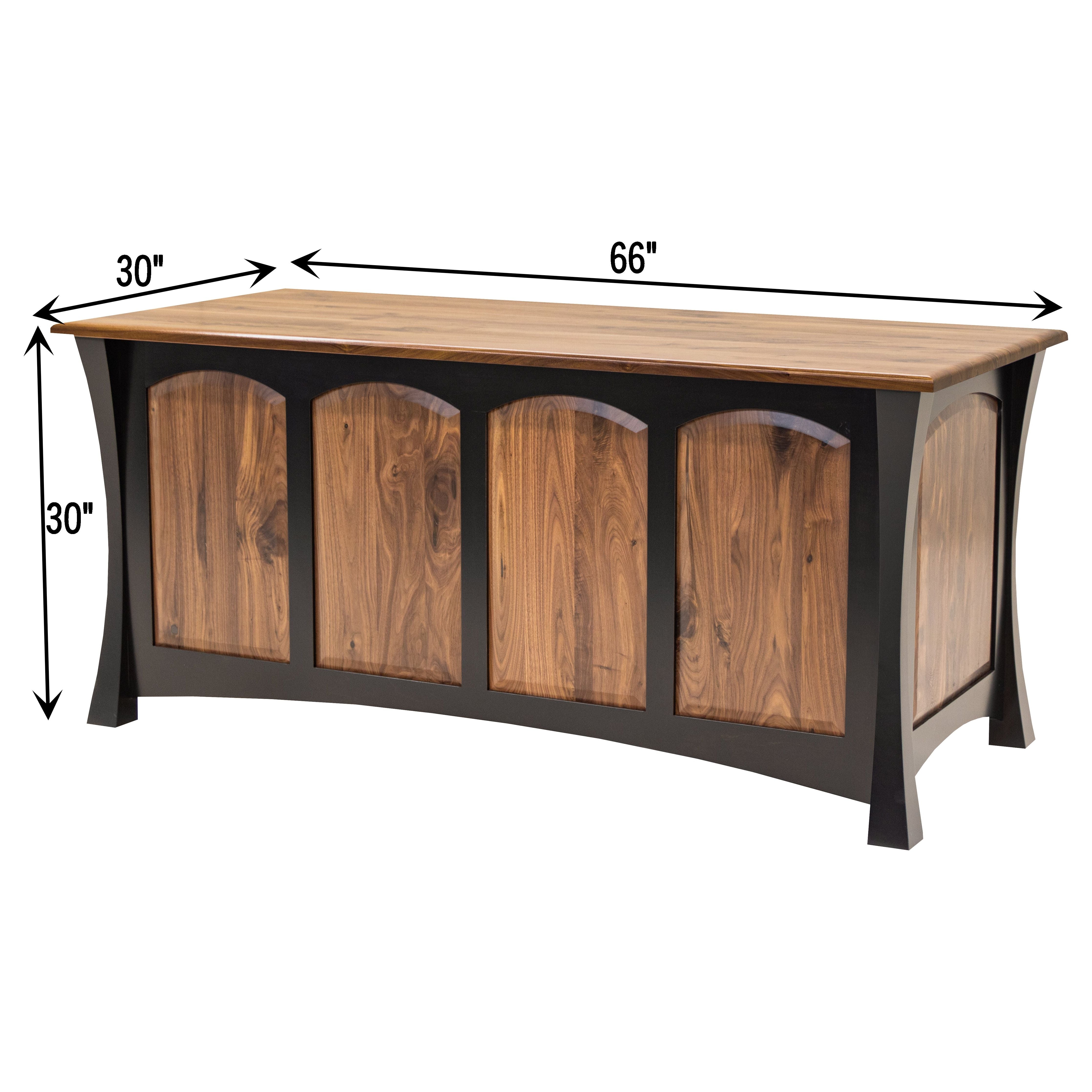 Brooklyn Black & Wood Executive Desk with Panels | M-EB&BIR-ASB