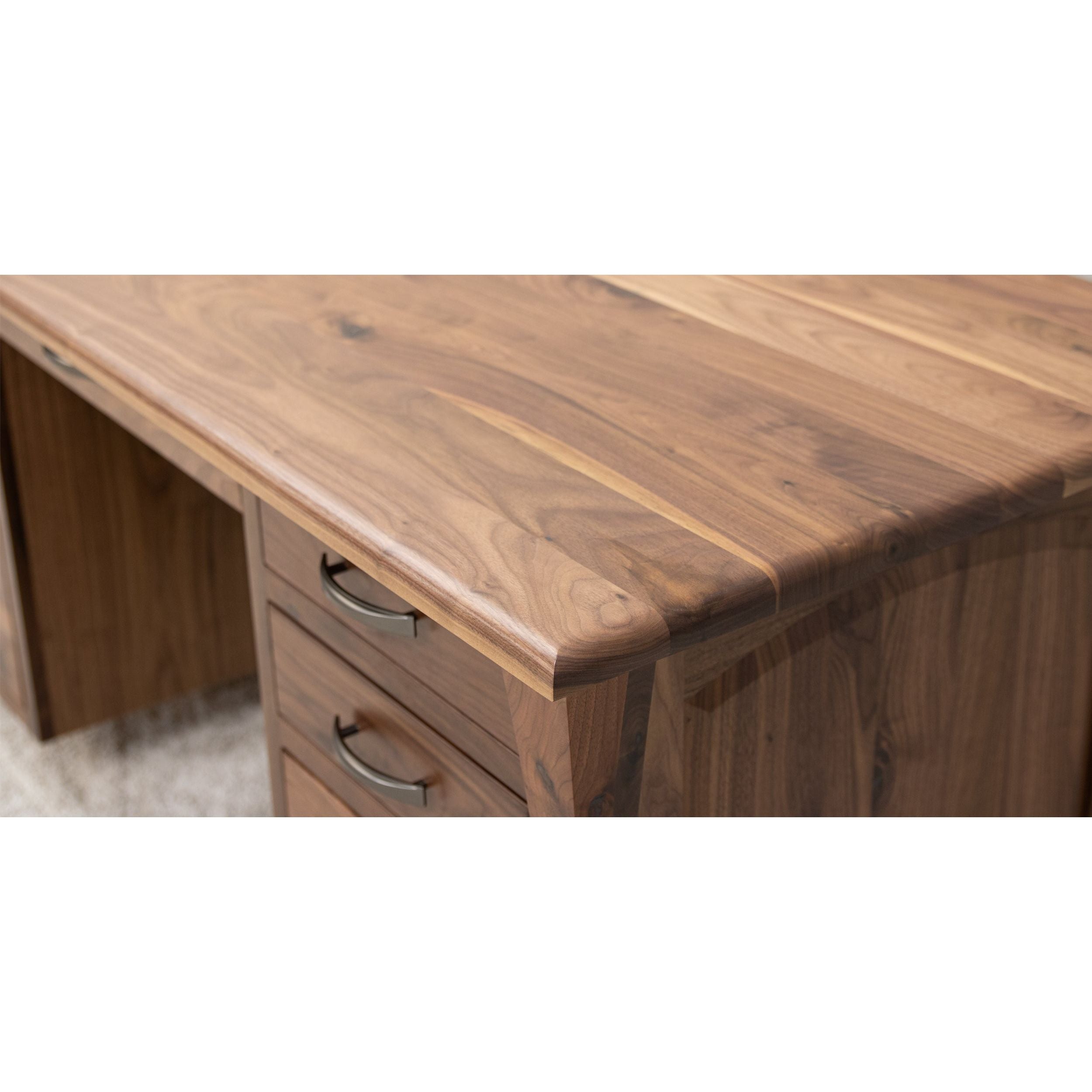 Brooklyn Black & Wood Executive Desk with Panels | M-EB&BIR-ASB