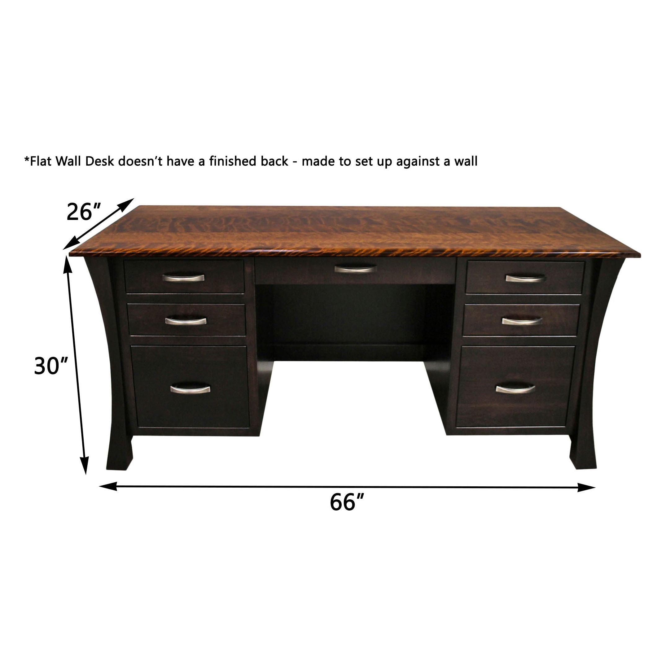 Brooklyn Hickory Wood Flat Wall Desk | SB