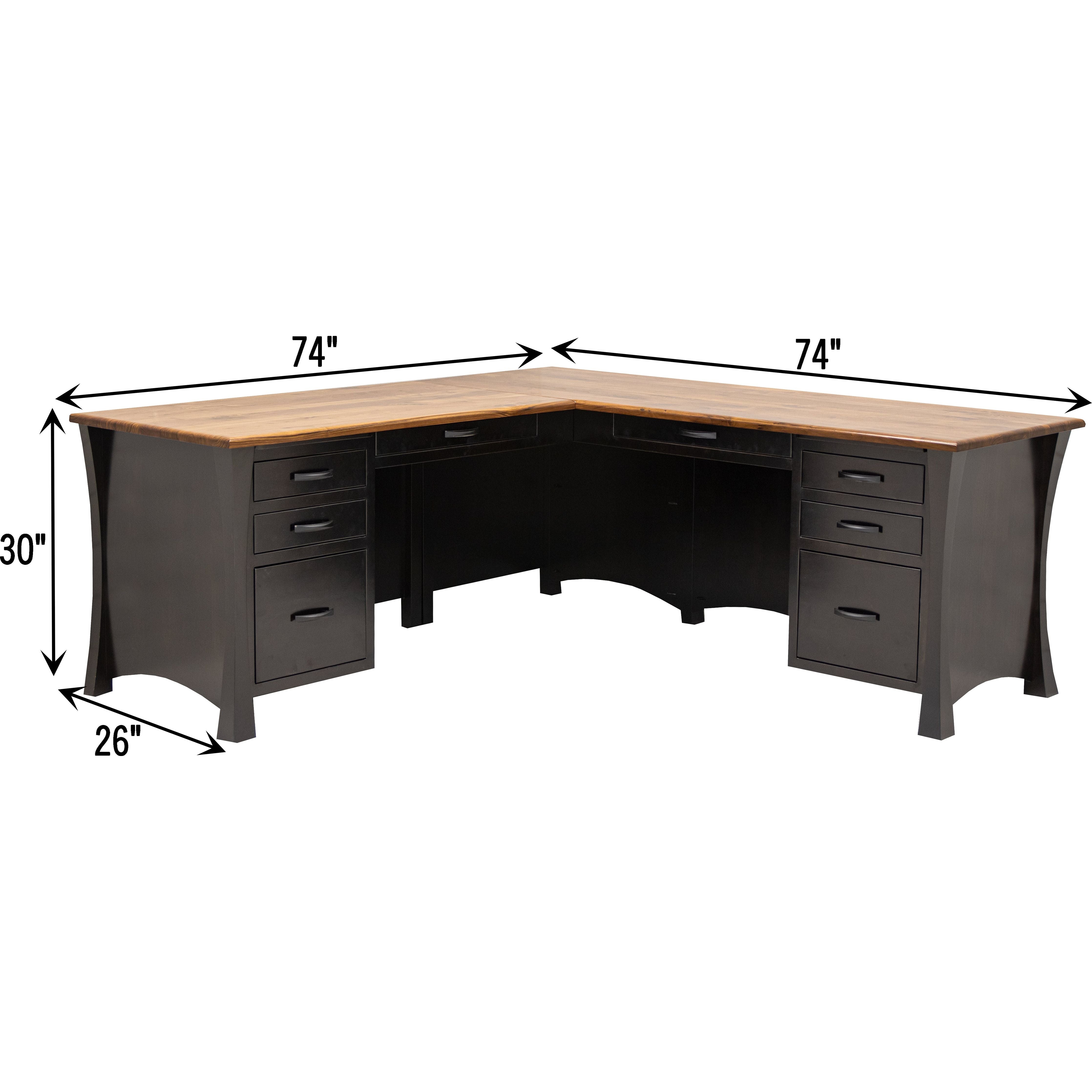 Brooklyn Black & Wood L Desk | M-EB&W-NAT