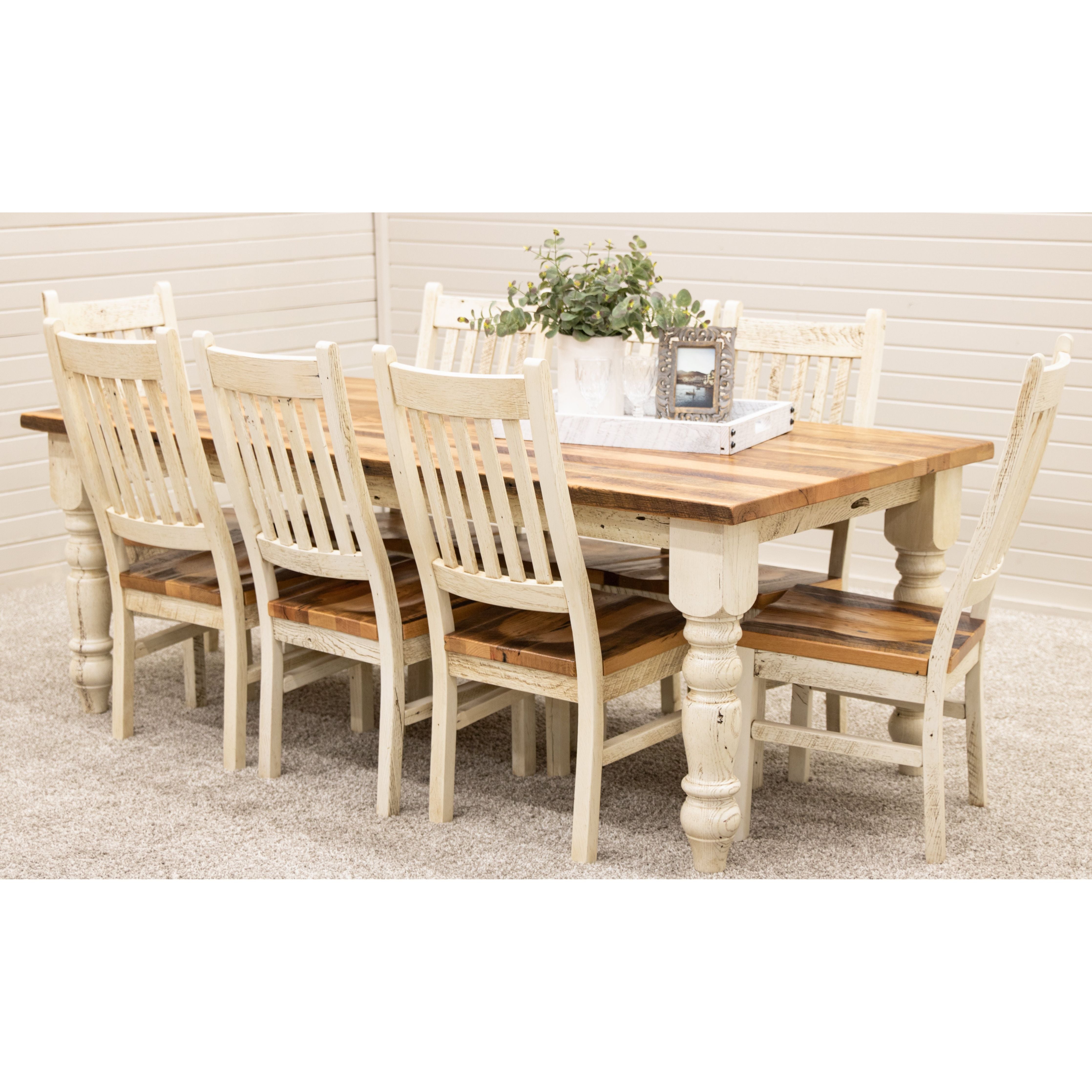 Stanford Reclaimed White & Wood Side Dining Chair