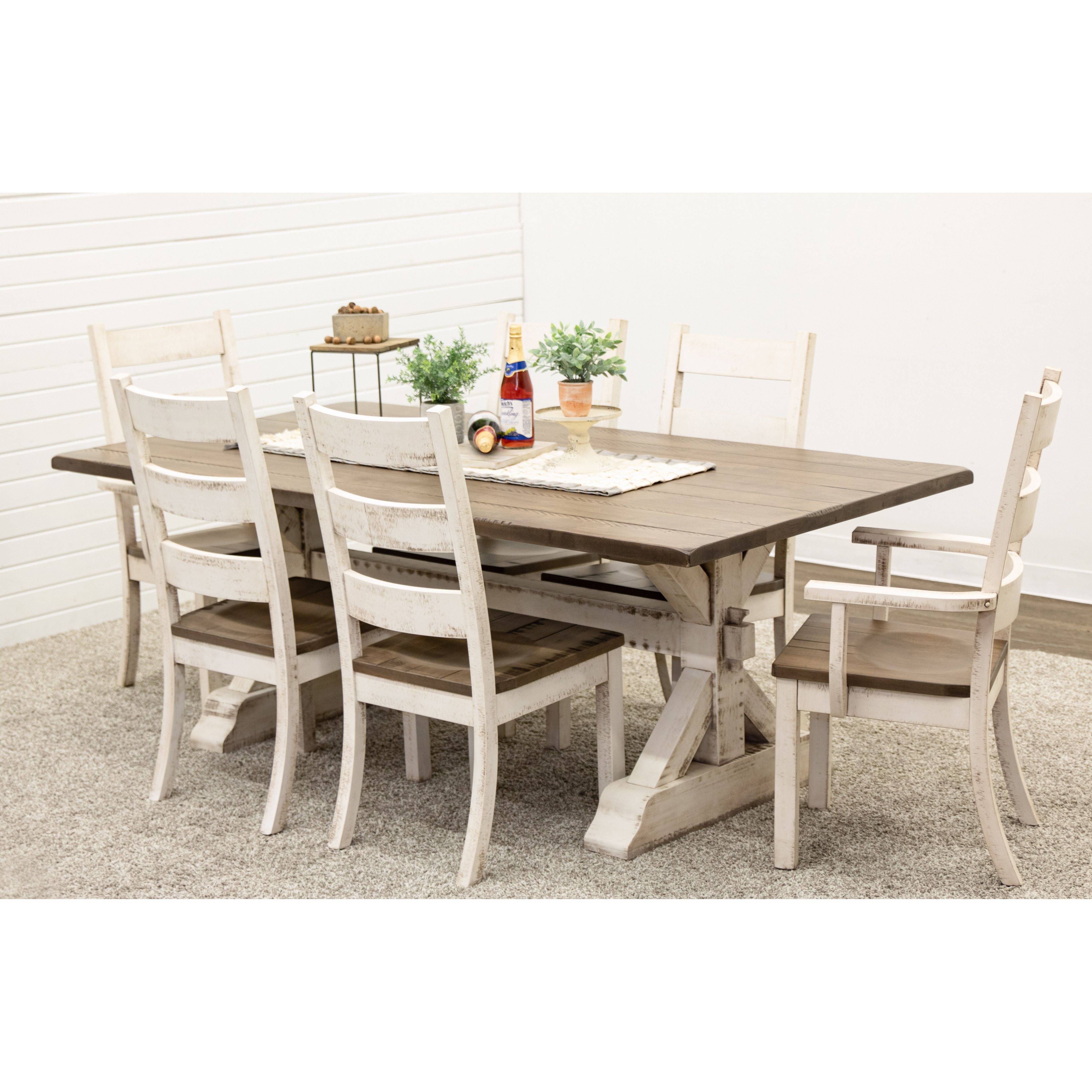 Western High Back White & Wood Side Dining Chair | M-CS&DCD