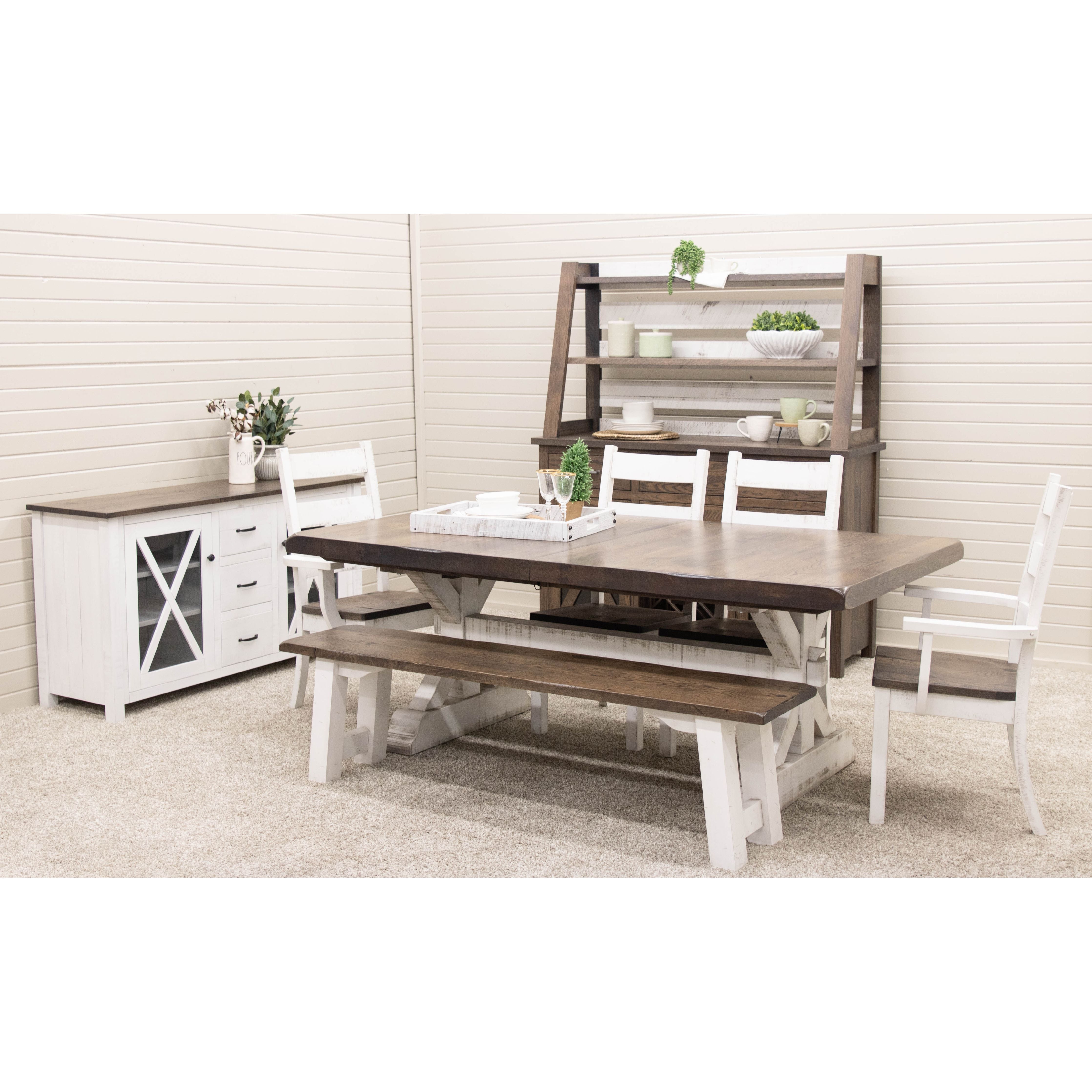 Western High Back White & Wood Side Dining Chair | M-GW&RWO-SB