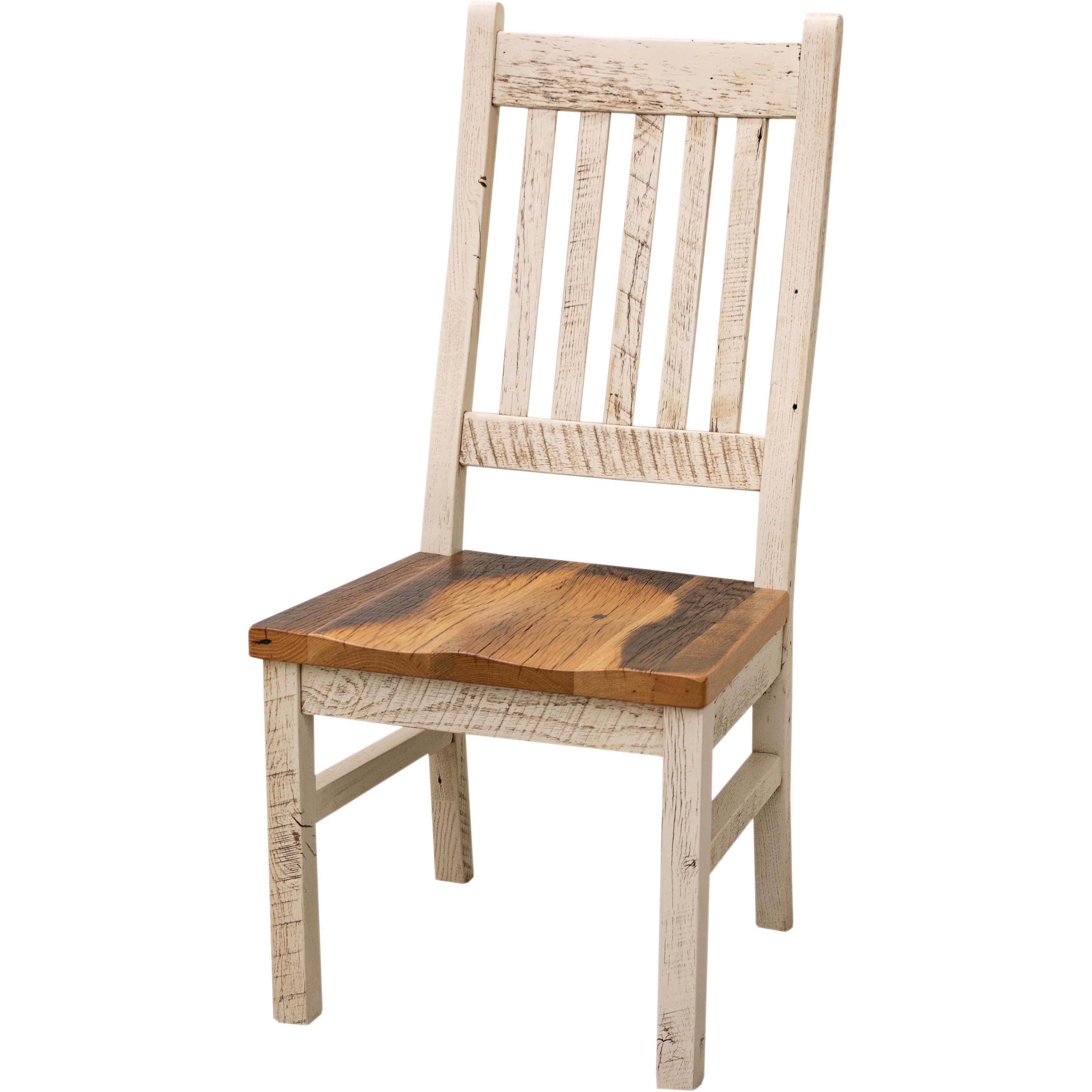 Stanford Reclaimed White & Wood Side Dining Chair