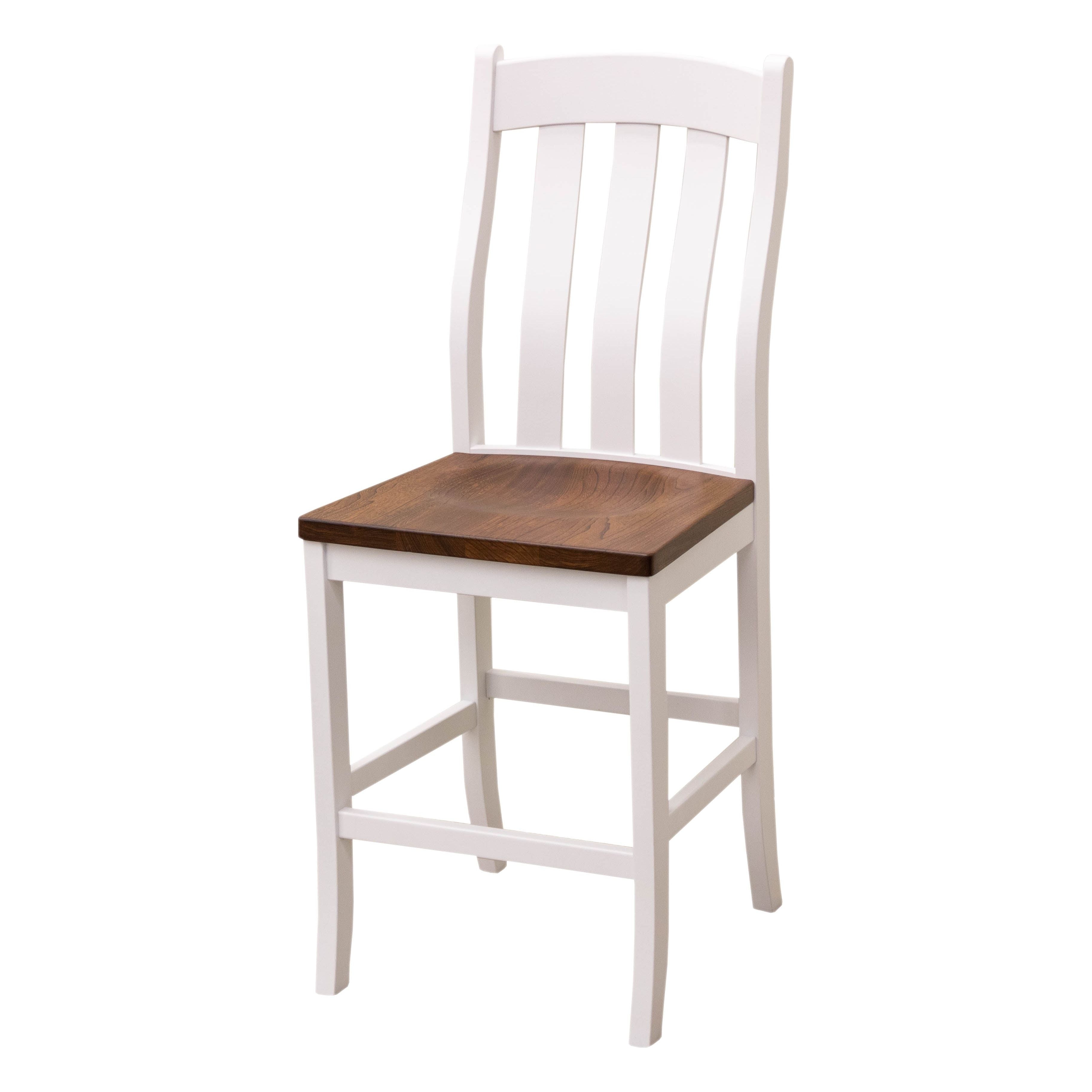 Fostoria White & Wood 24" Stationary Bar Stool | M-DW&E-MC