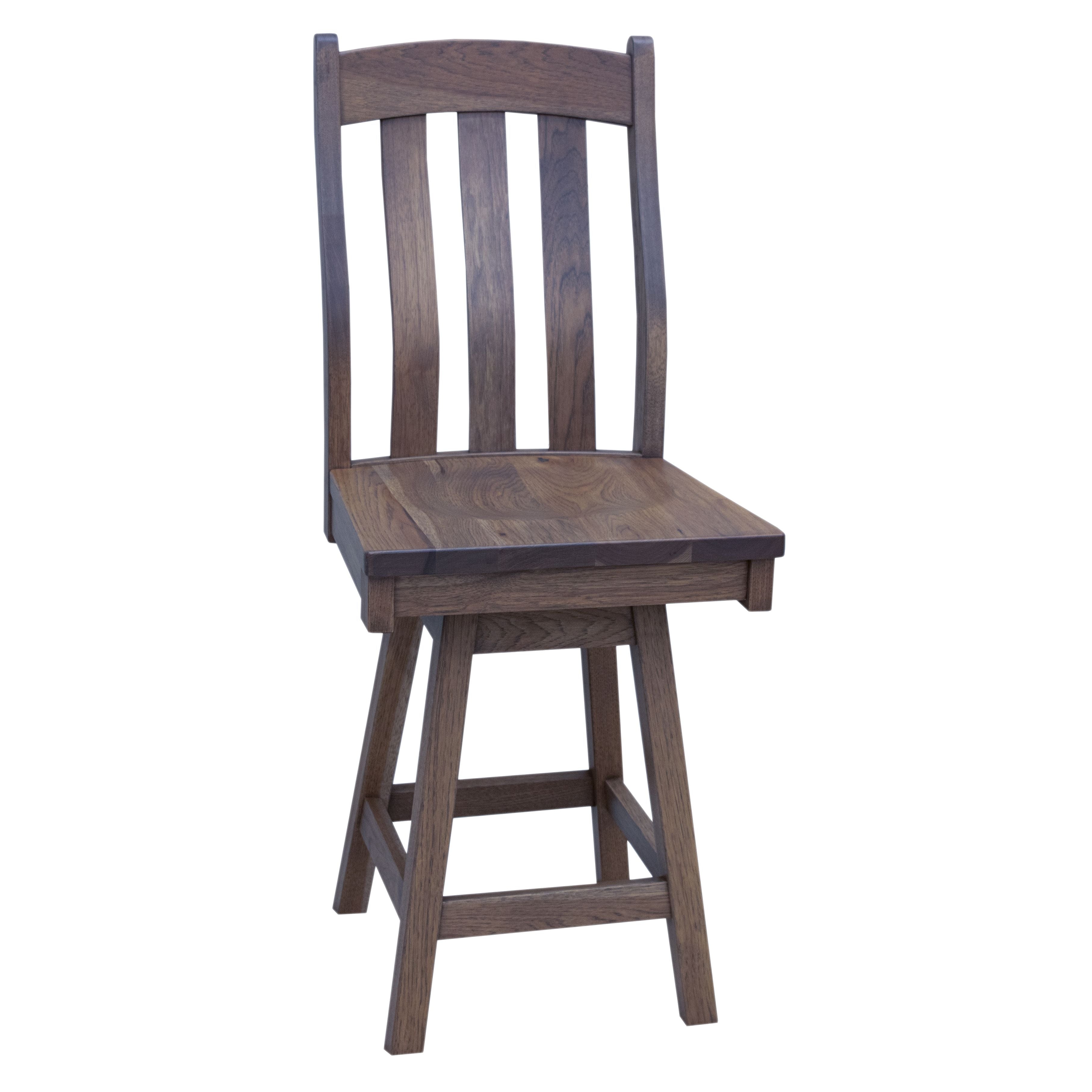 Fostoria Hickory Wood 24" Swivel Bar Stool | GS