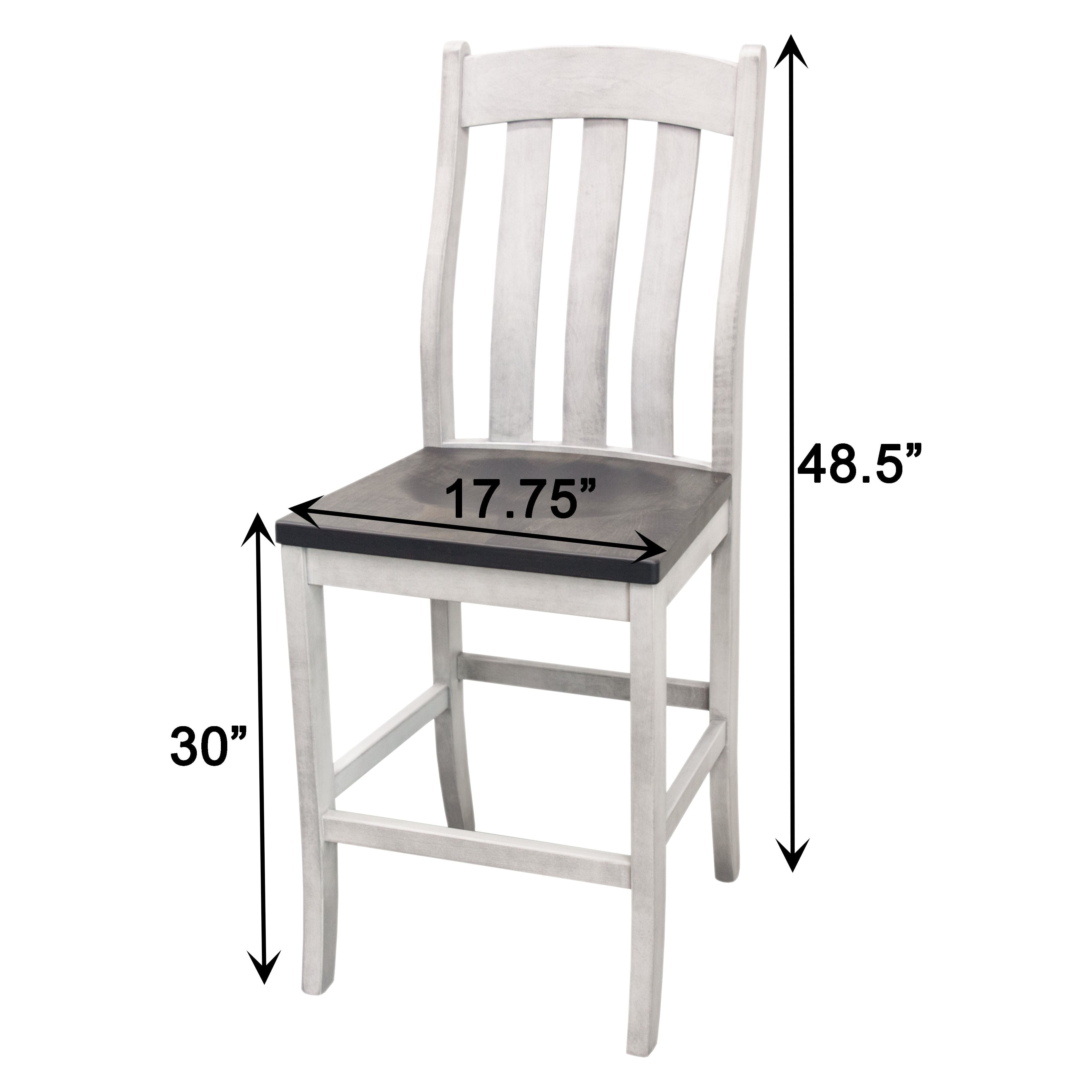 Fostoria White & Wood 24" Stationary Bar Stool | M-AV&GS